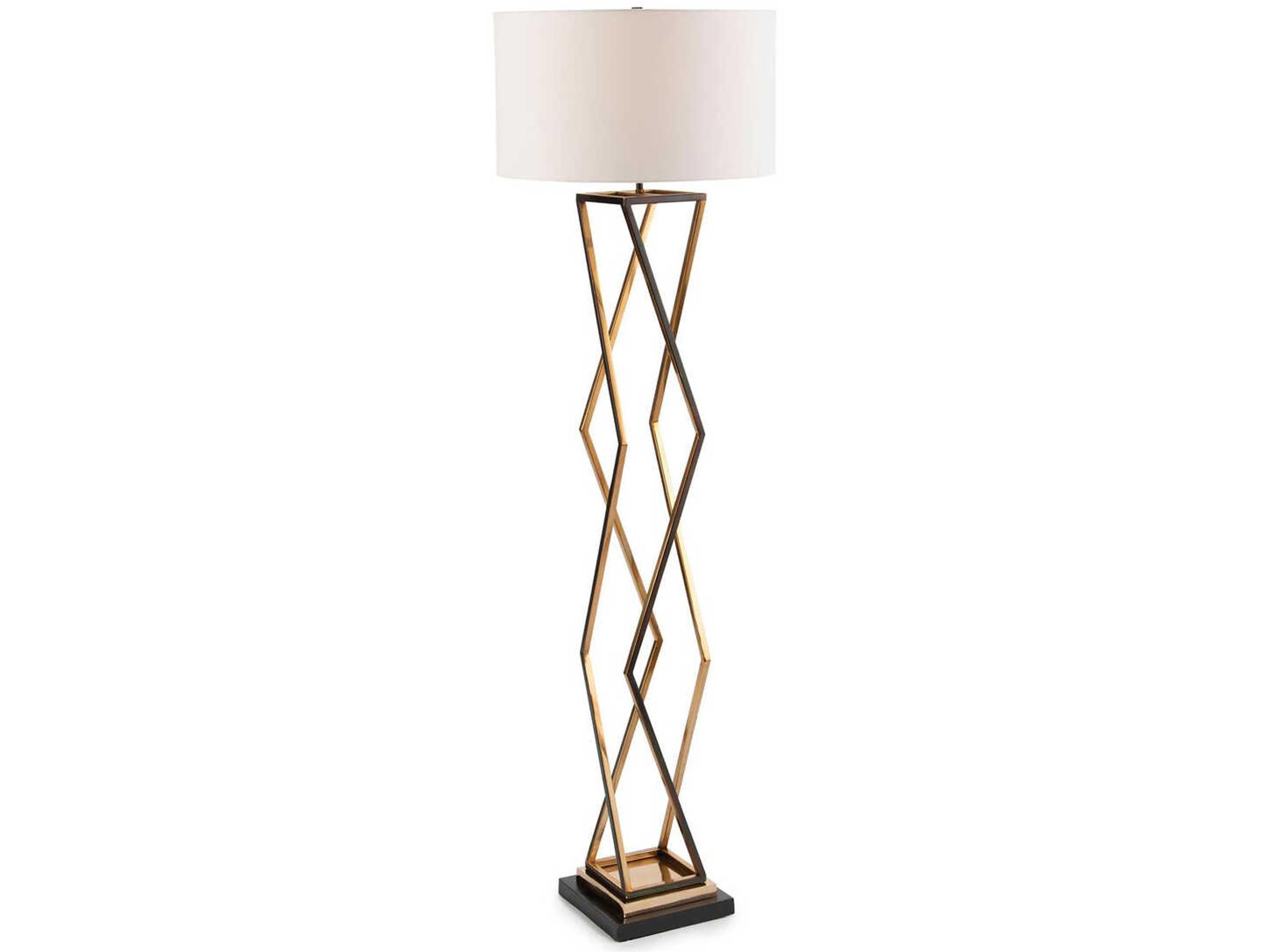John Richard Boxed Black Hue Polished Brass Floor Lamp