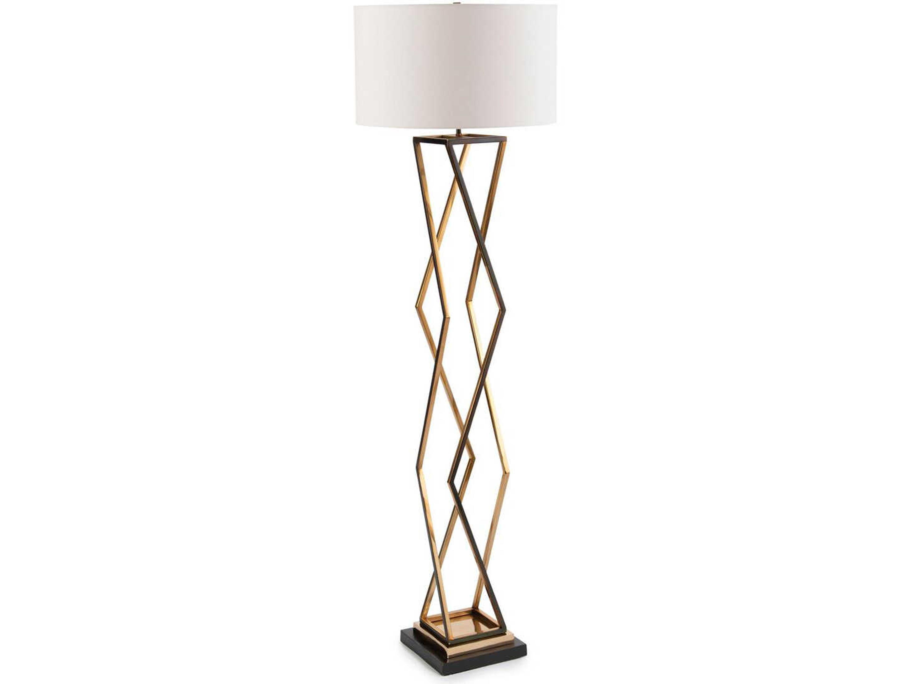 John Richard Boxed Black Hue Polished Brass Floor Lamp