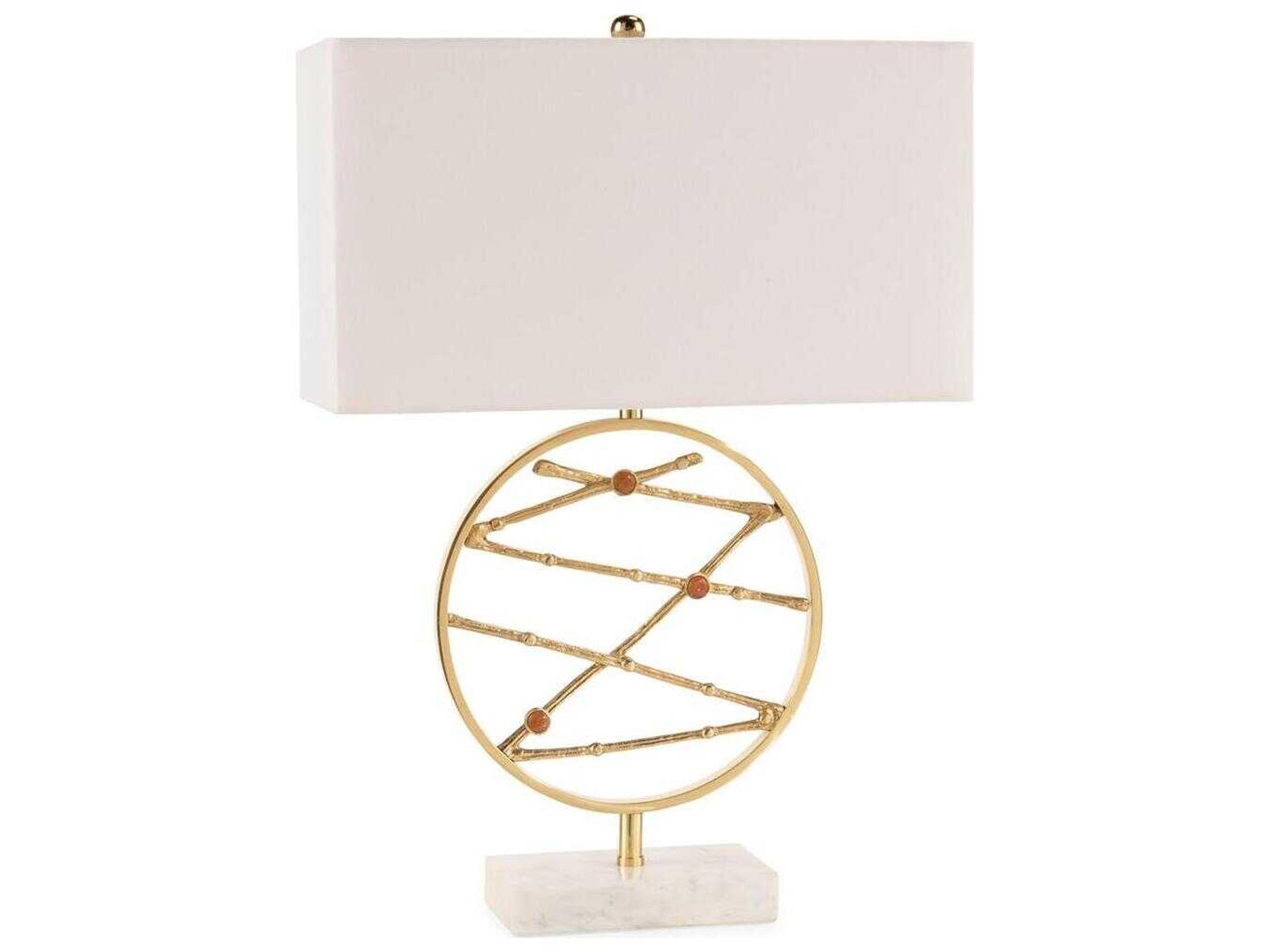 John Richard Golden Jasper Polished Brass Buffet Lamp