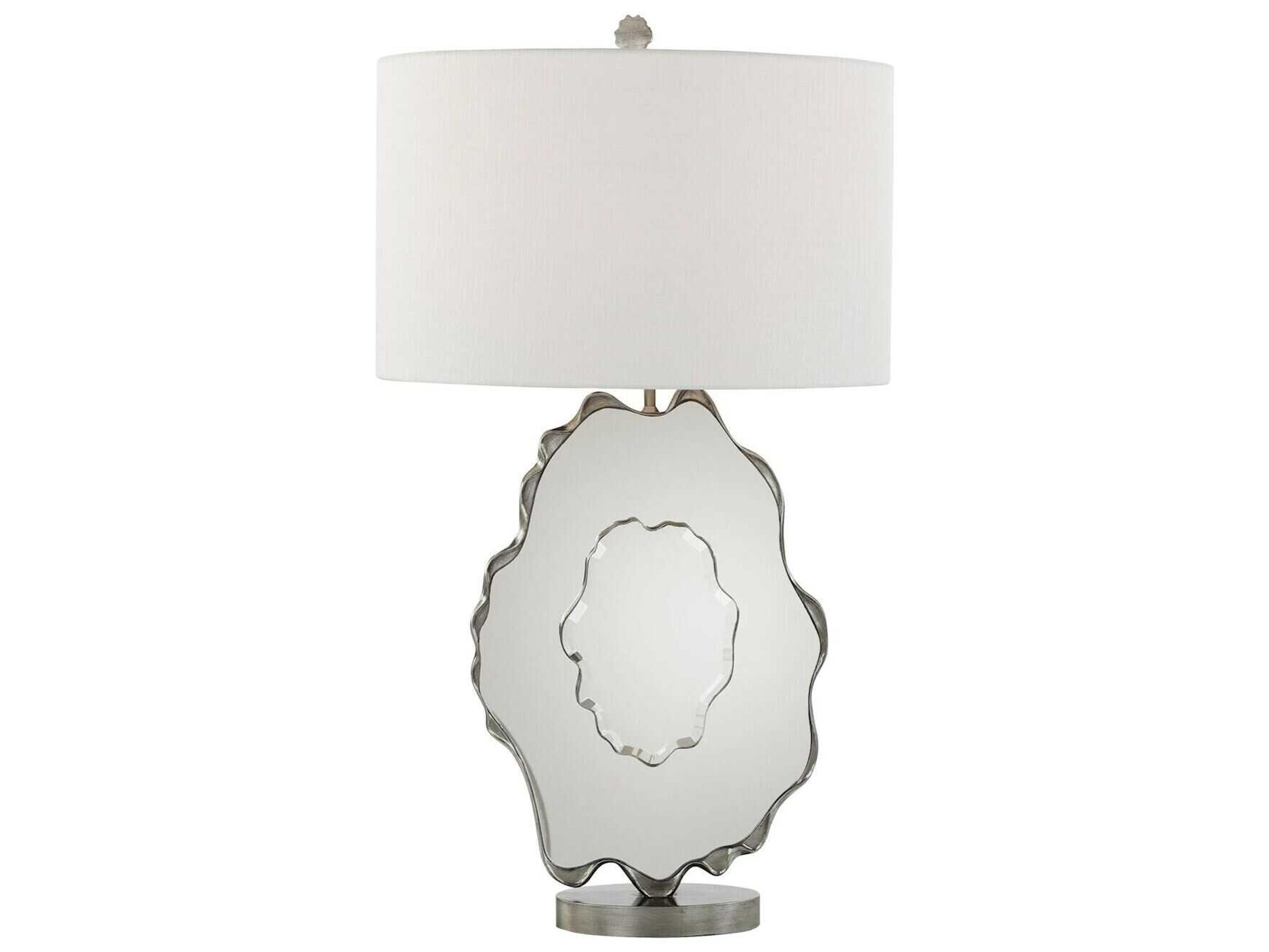 John Richard Dirillo Antique Pewter Silver Buffet Lamp