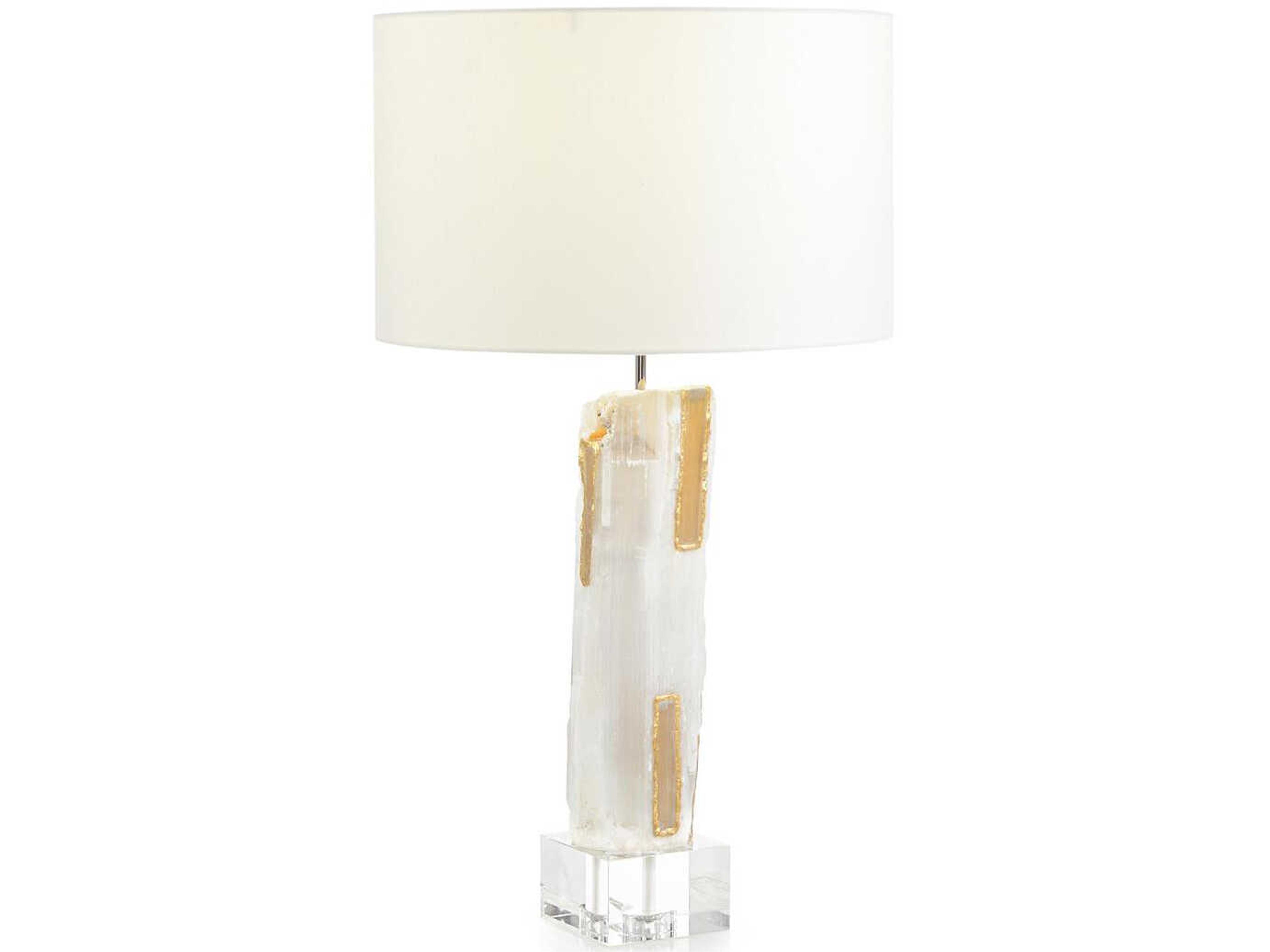 John Richard Gilded Selenite White Gold Leaf Buffet Lamp