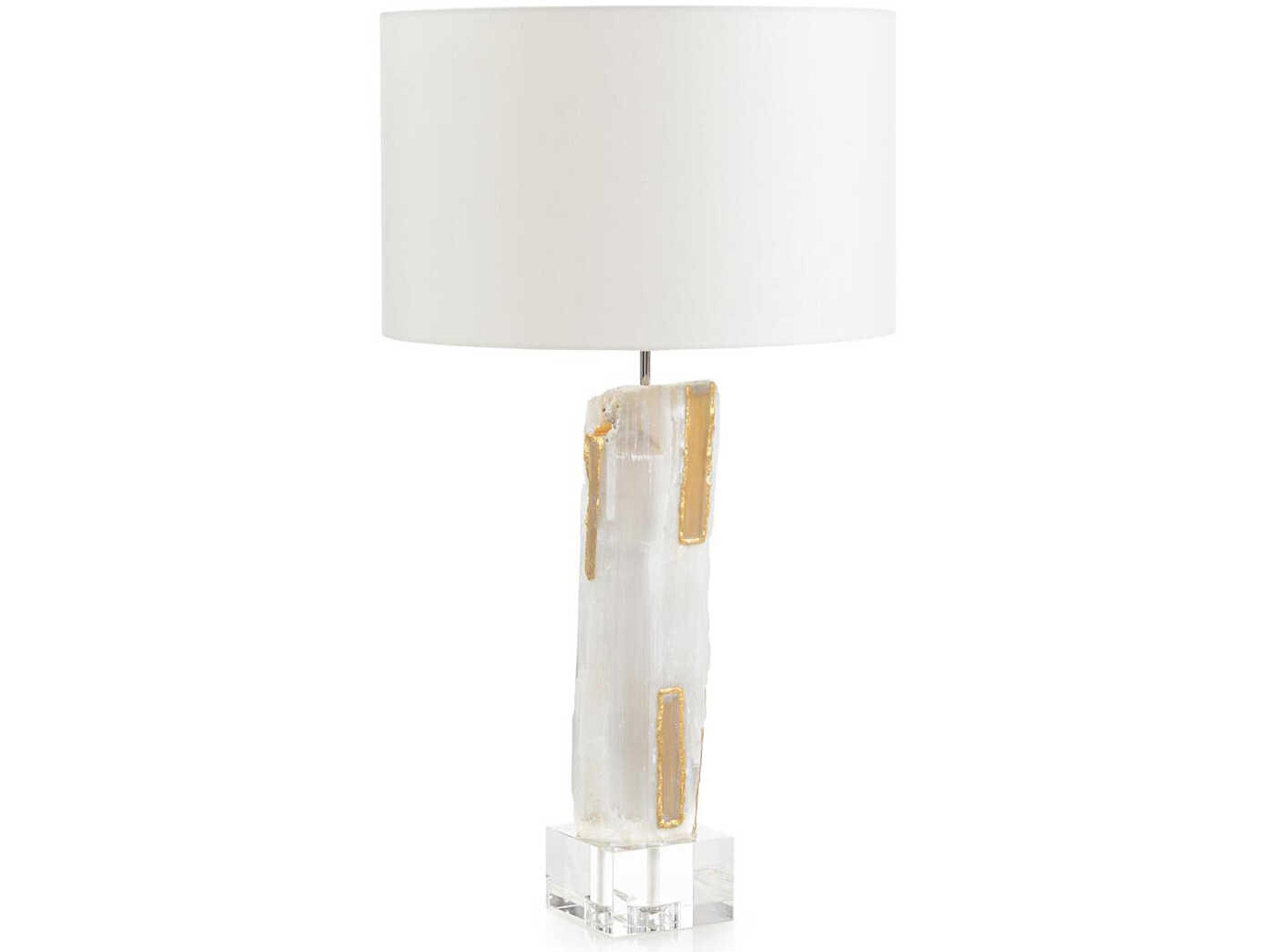 John Richard Gilded Selenite White Gold Leaf Buffet Lamp
