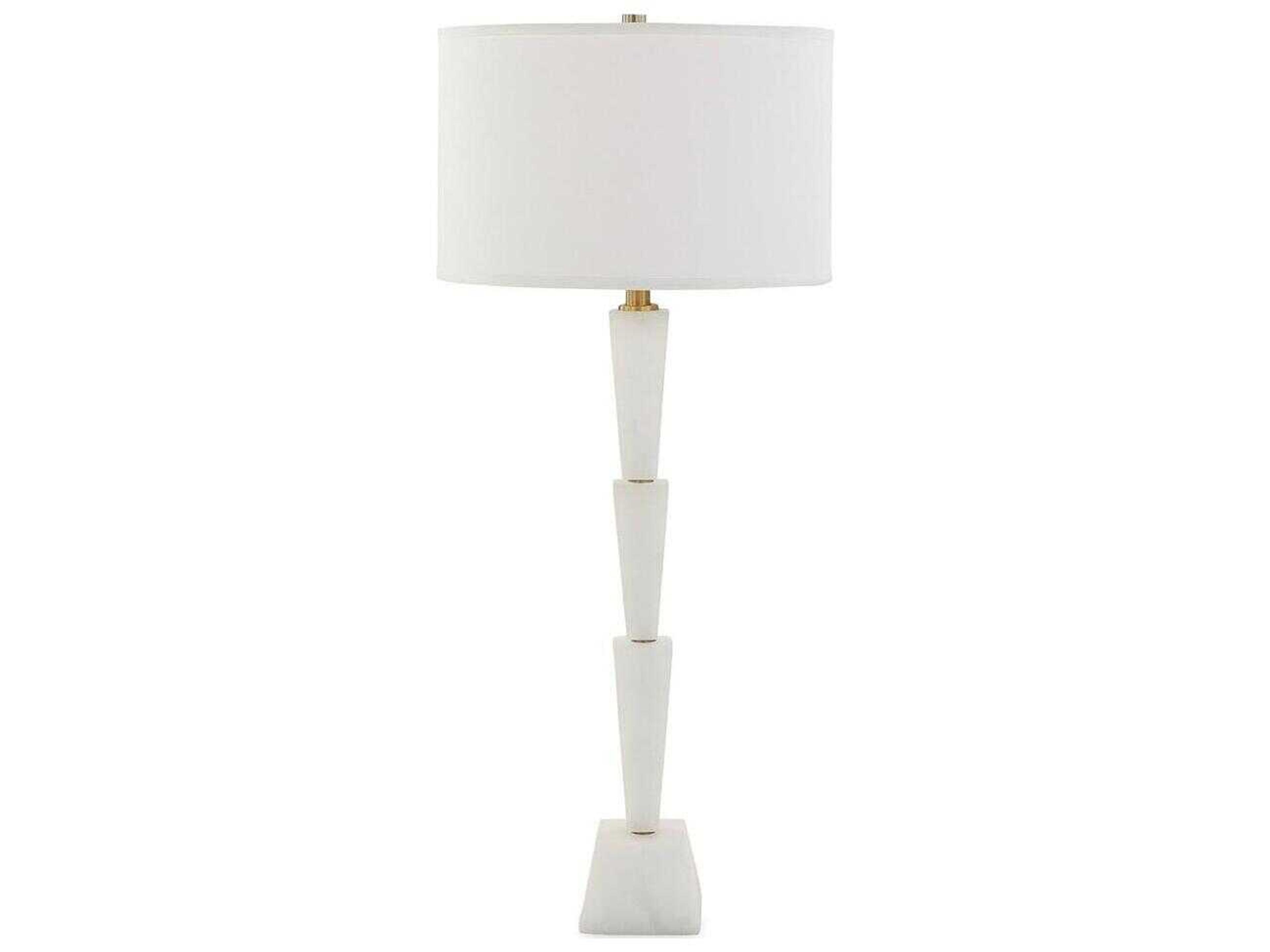 John Richard Giada Bianca White Linen Buffet Lamp