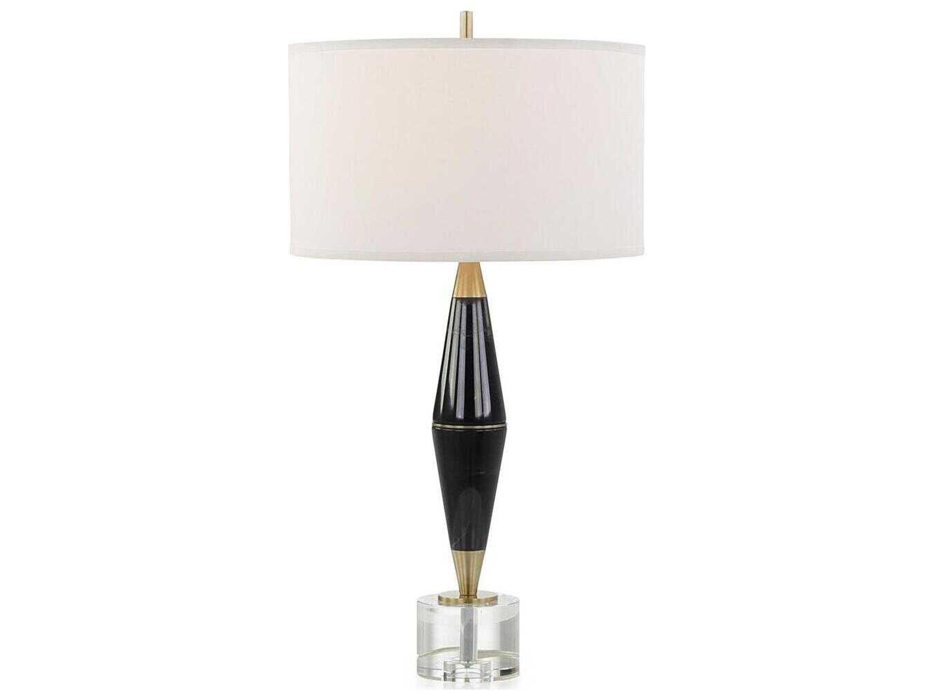 John Richard Dietrich Black White Linen Buffet Lamp