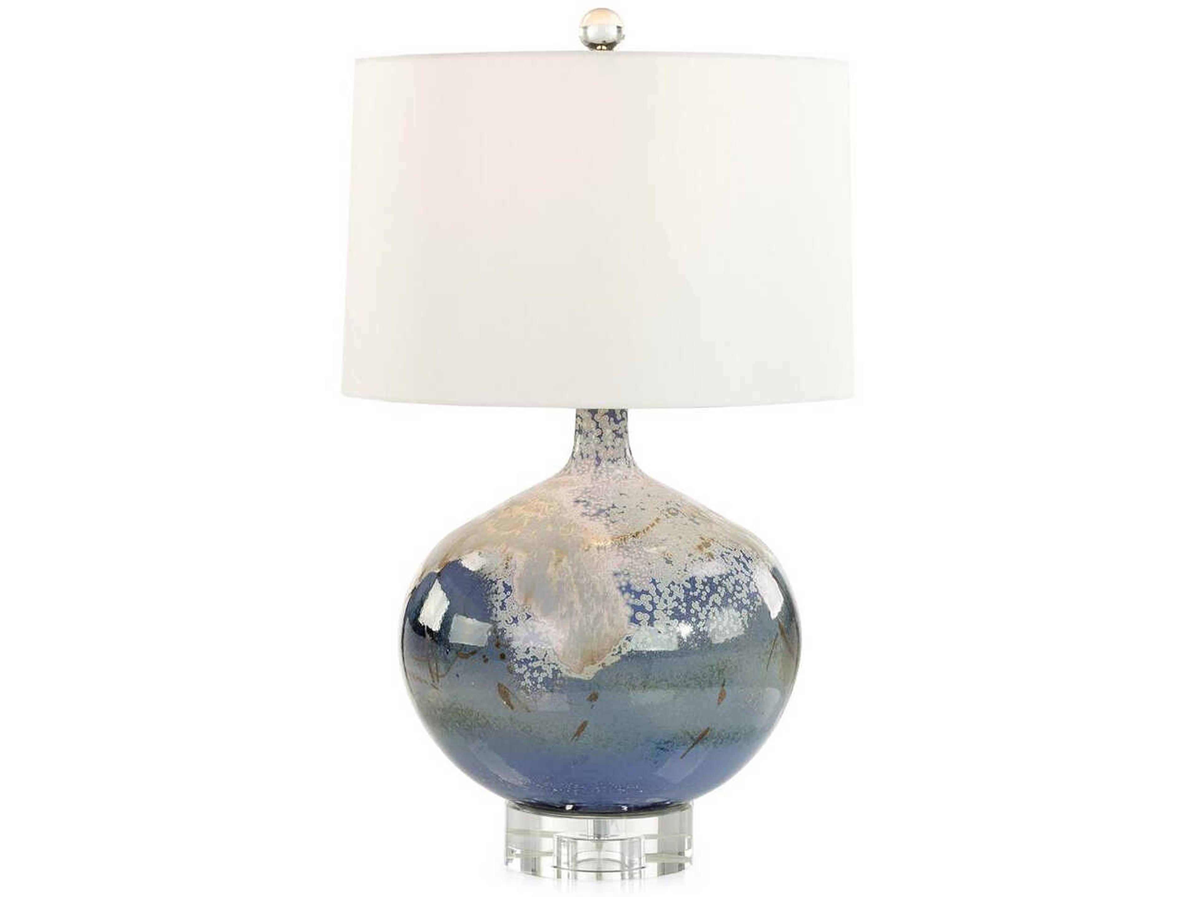 Elodie Aged White Blue Buffet Lamp