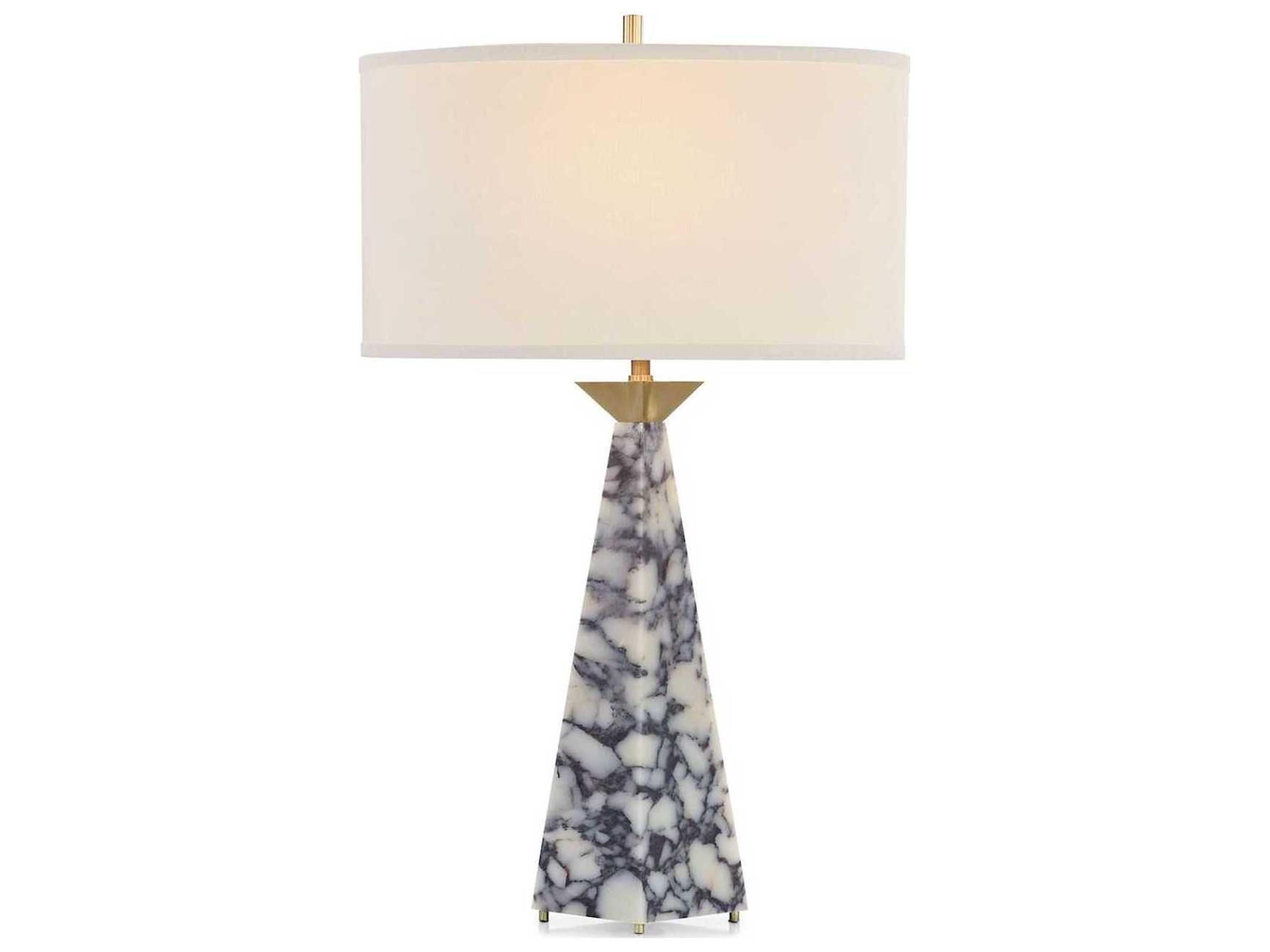 John Richard Stone Obelisk White Black Buffet Lamp