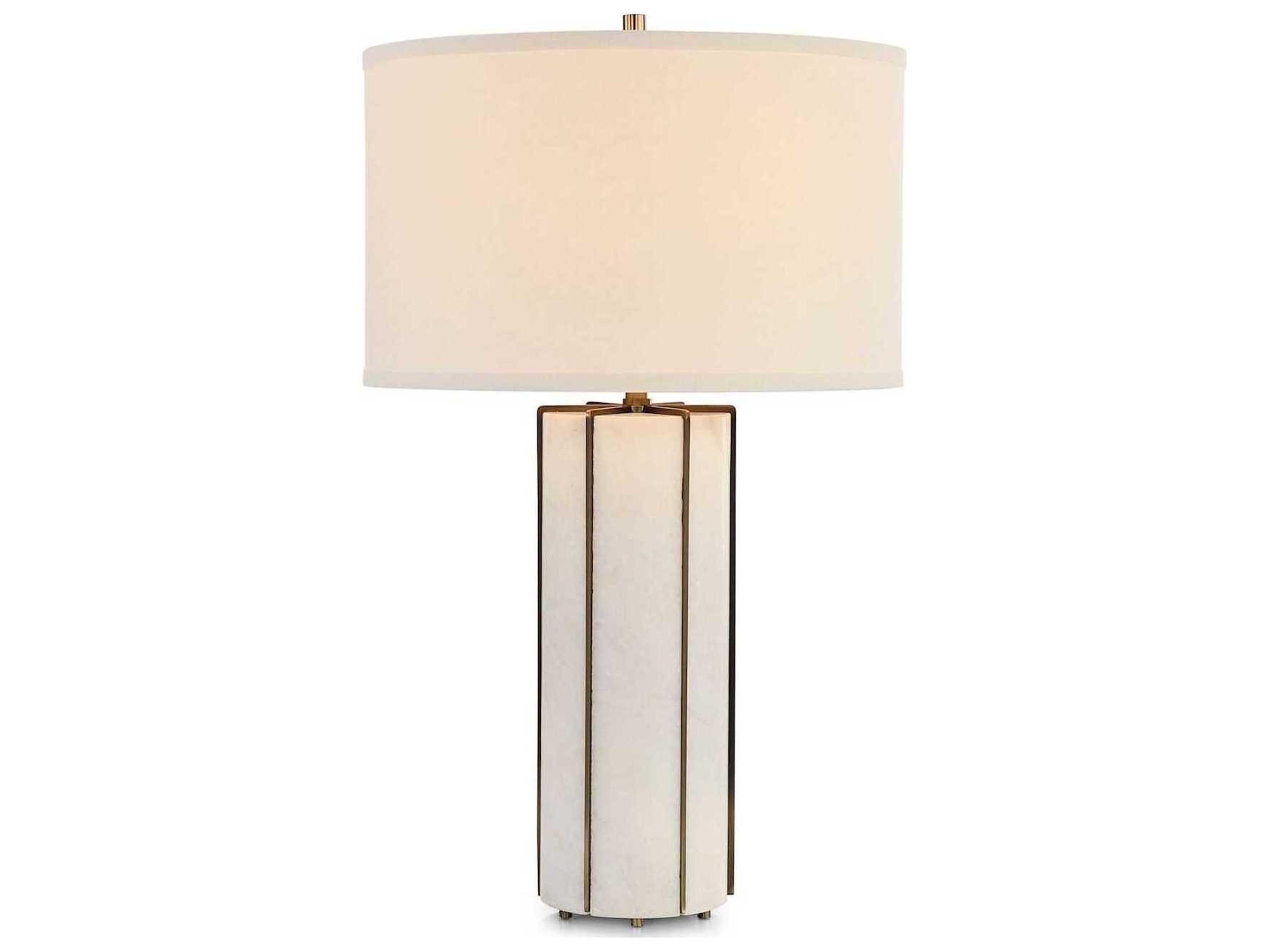 John Richard Eminence White Antique Brass Buffet Lamp