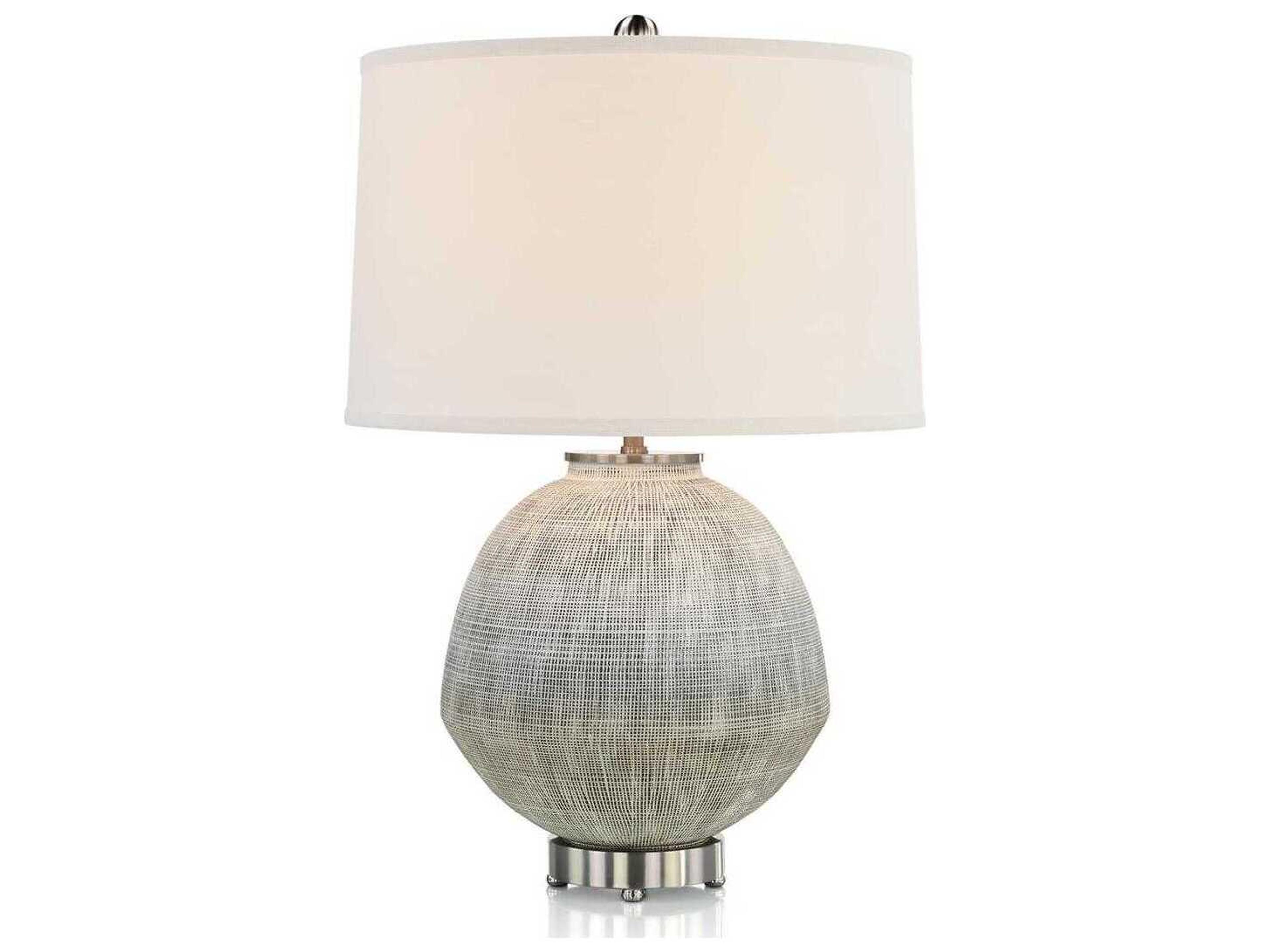 Crosshatch Nickel Buffet Lamp