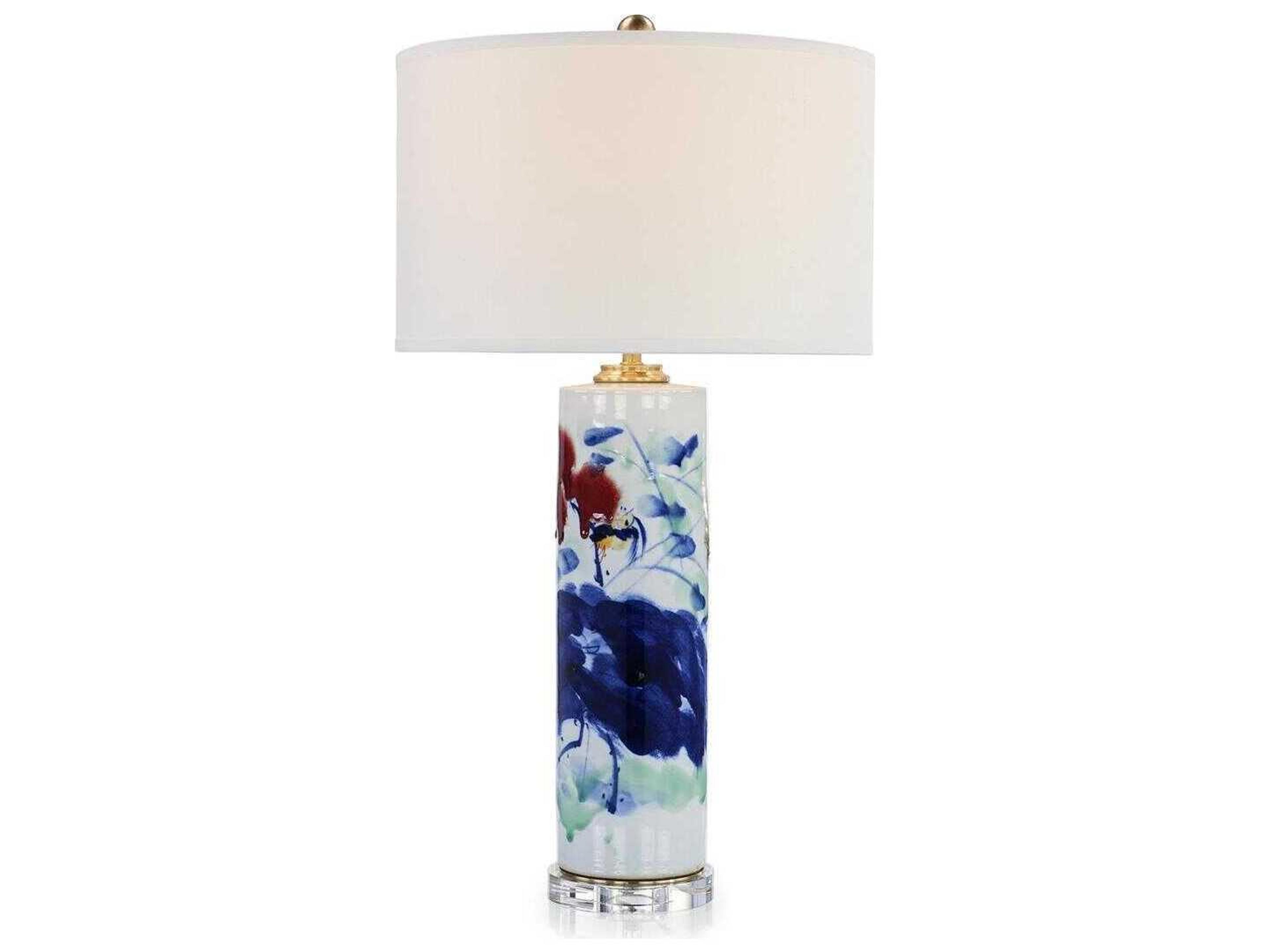 John Richard Sanctuary Hand Painted Blue Buffet Lamp