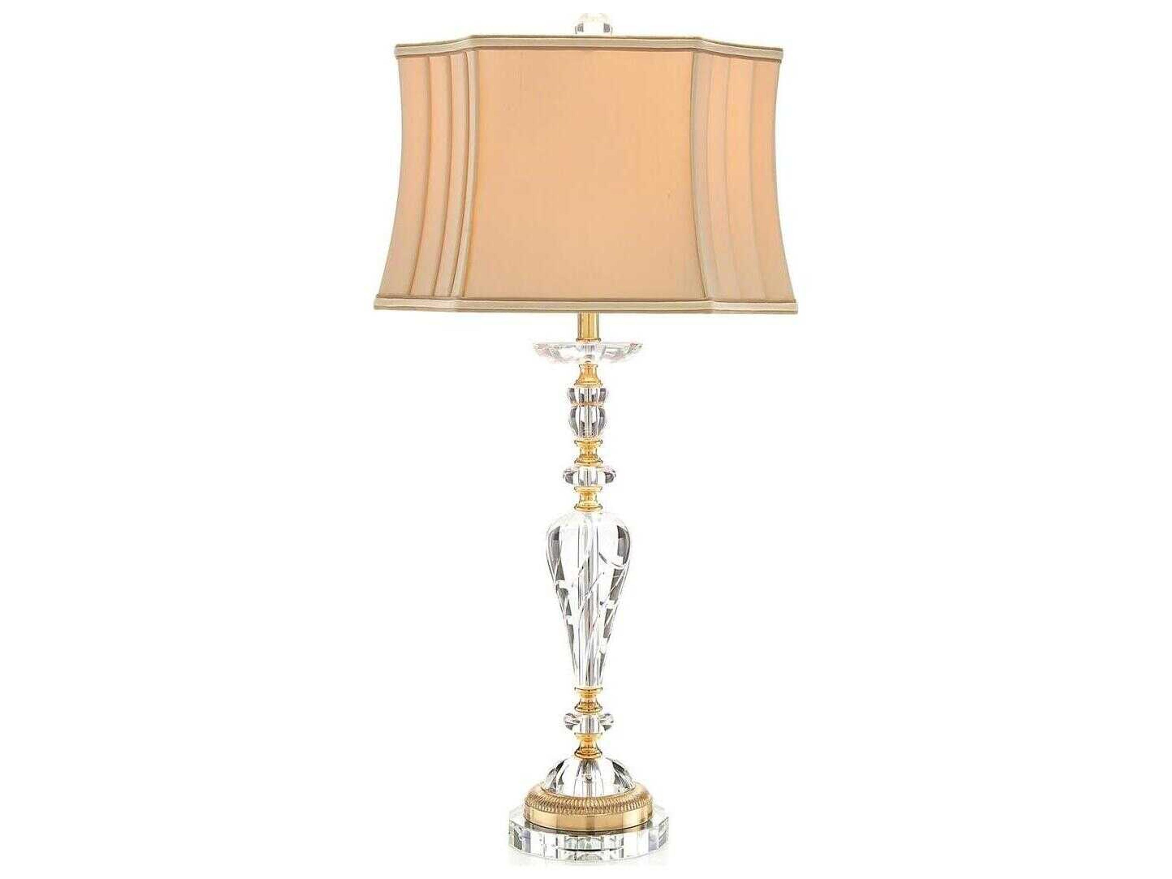 John Richard Crystal Swirl Soft Beige Gold Buffet Lamp