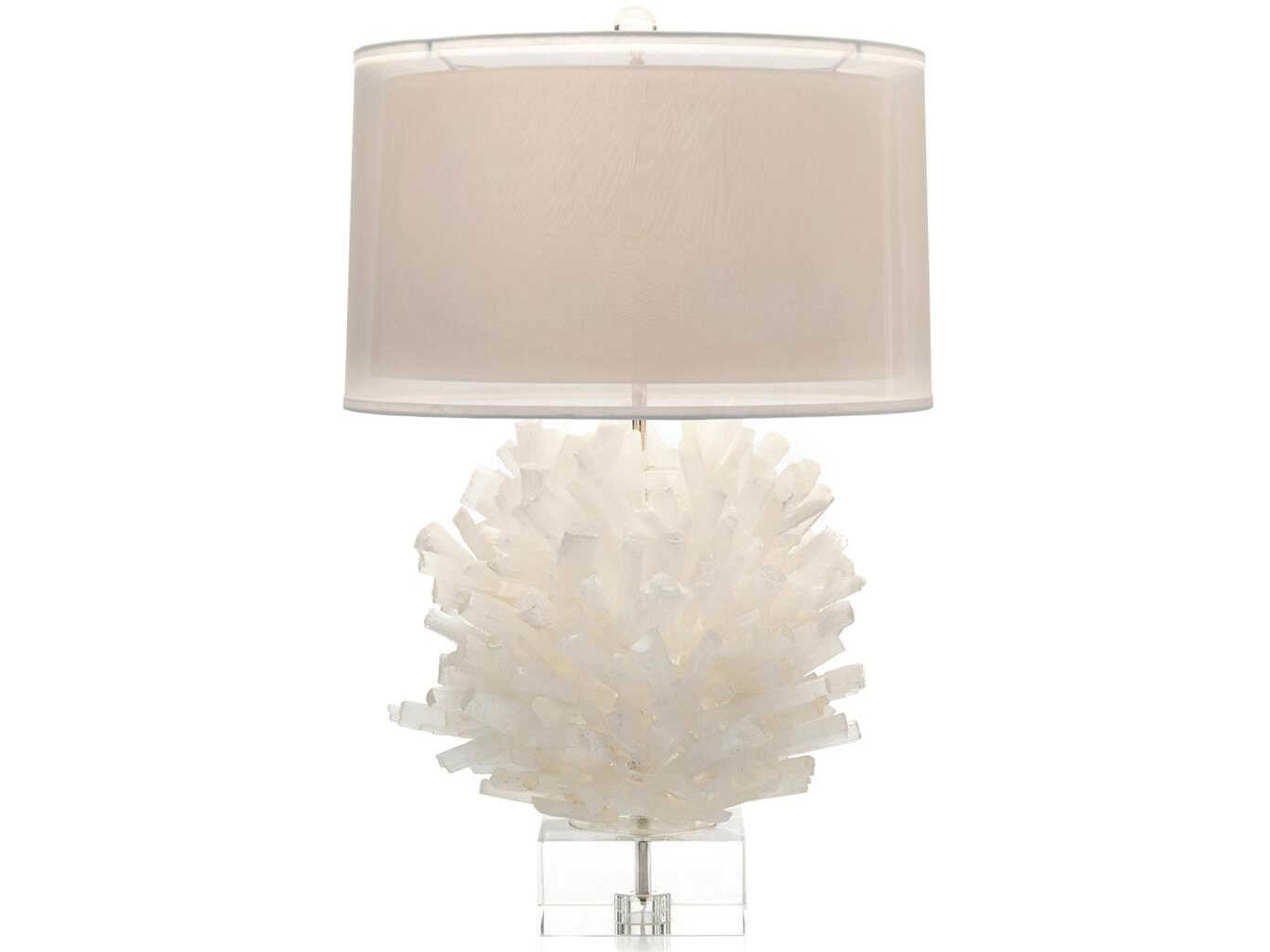 Selenite-I Off White Crystal Buffet Lamp