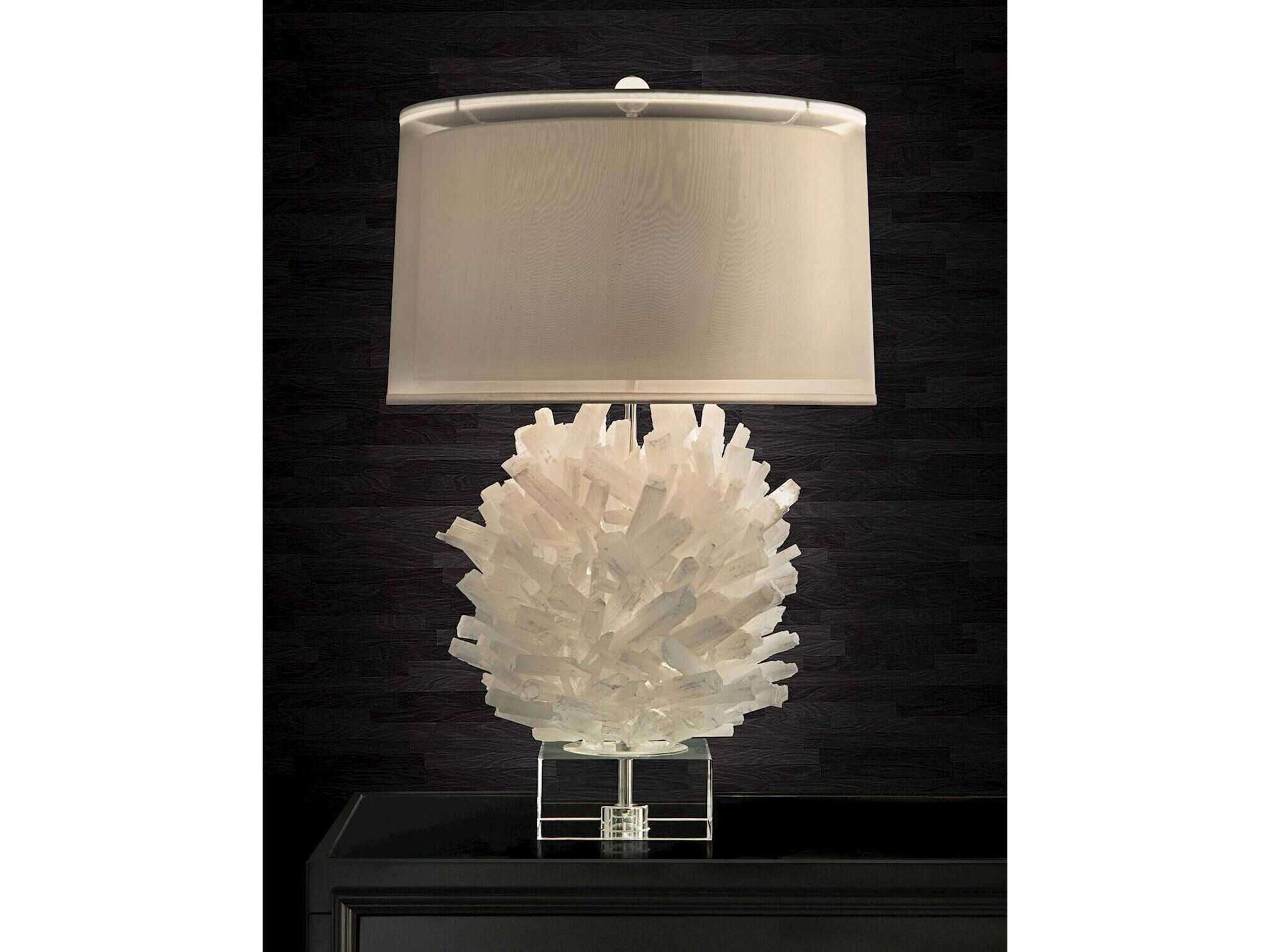 John Richard Selenite-I Off White Crystal Buffet Lamp