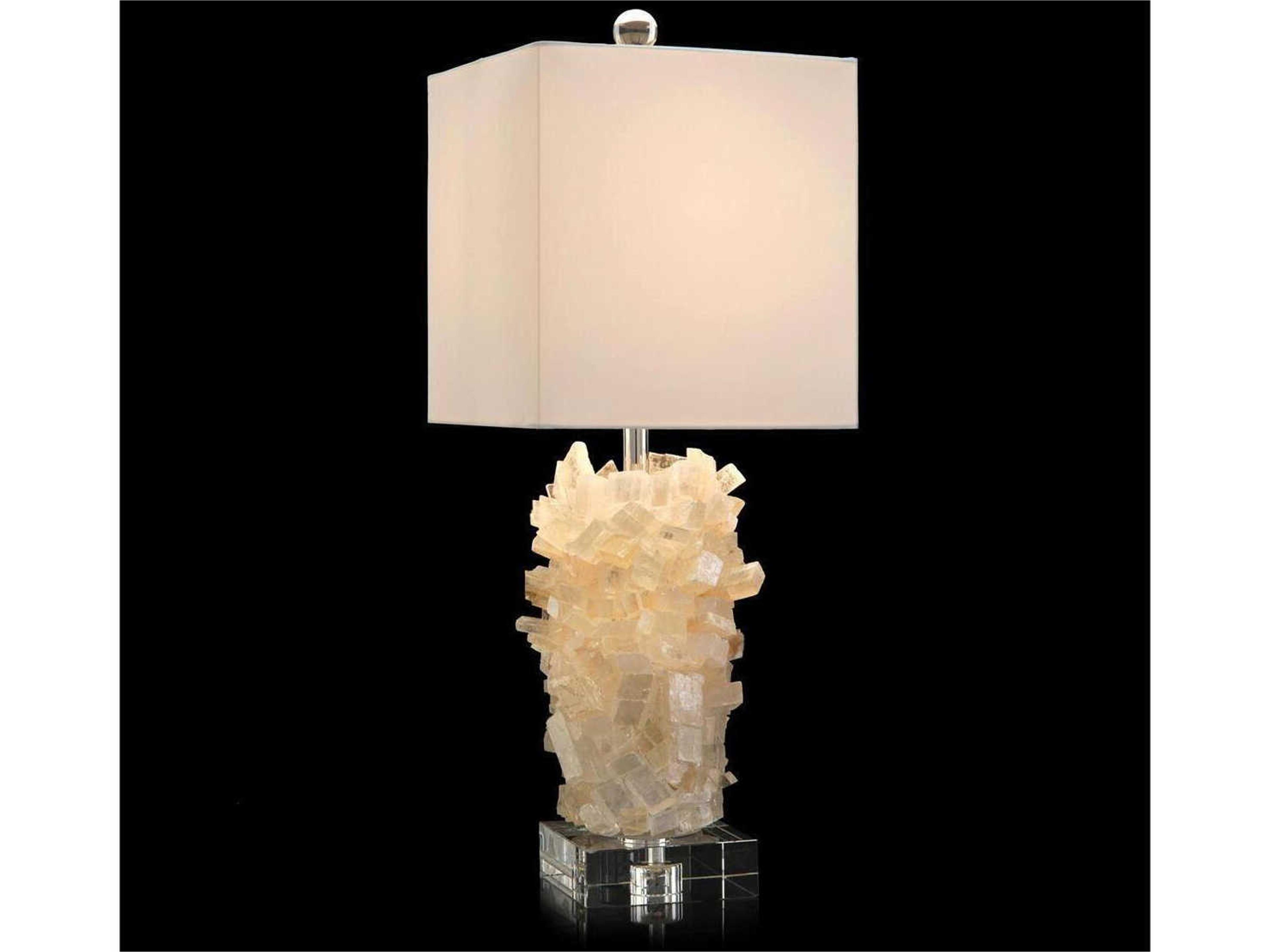 Tiered Calcite Clear Lemon Yellow Buffet Lamp