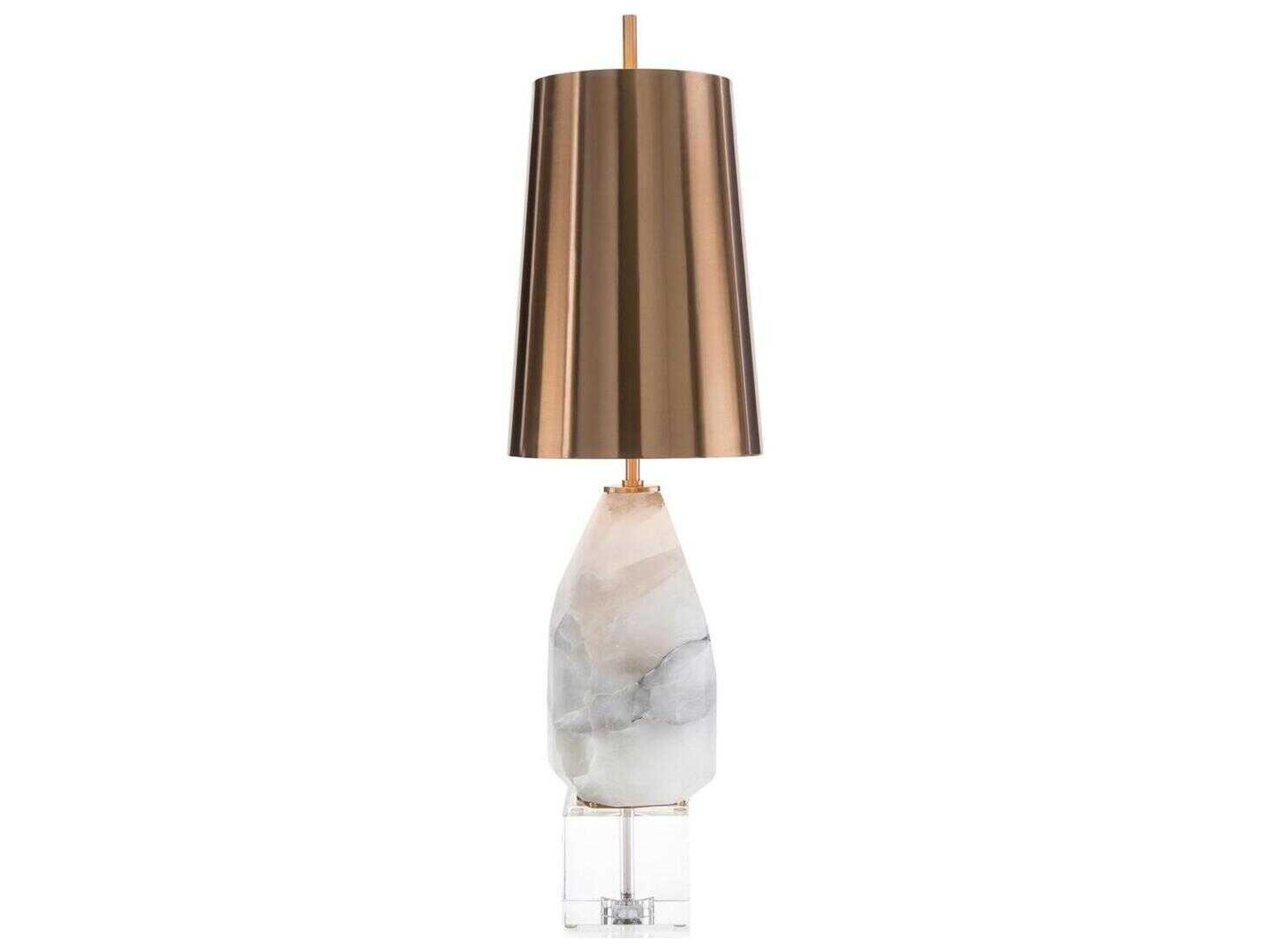 Multifaceted Alabaster Crystal White LED Buffet Lamp
