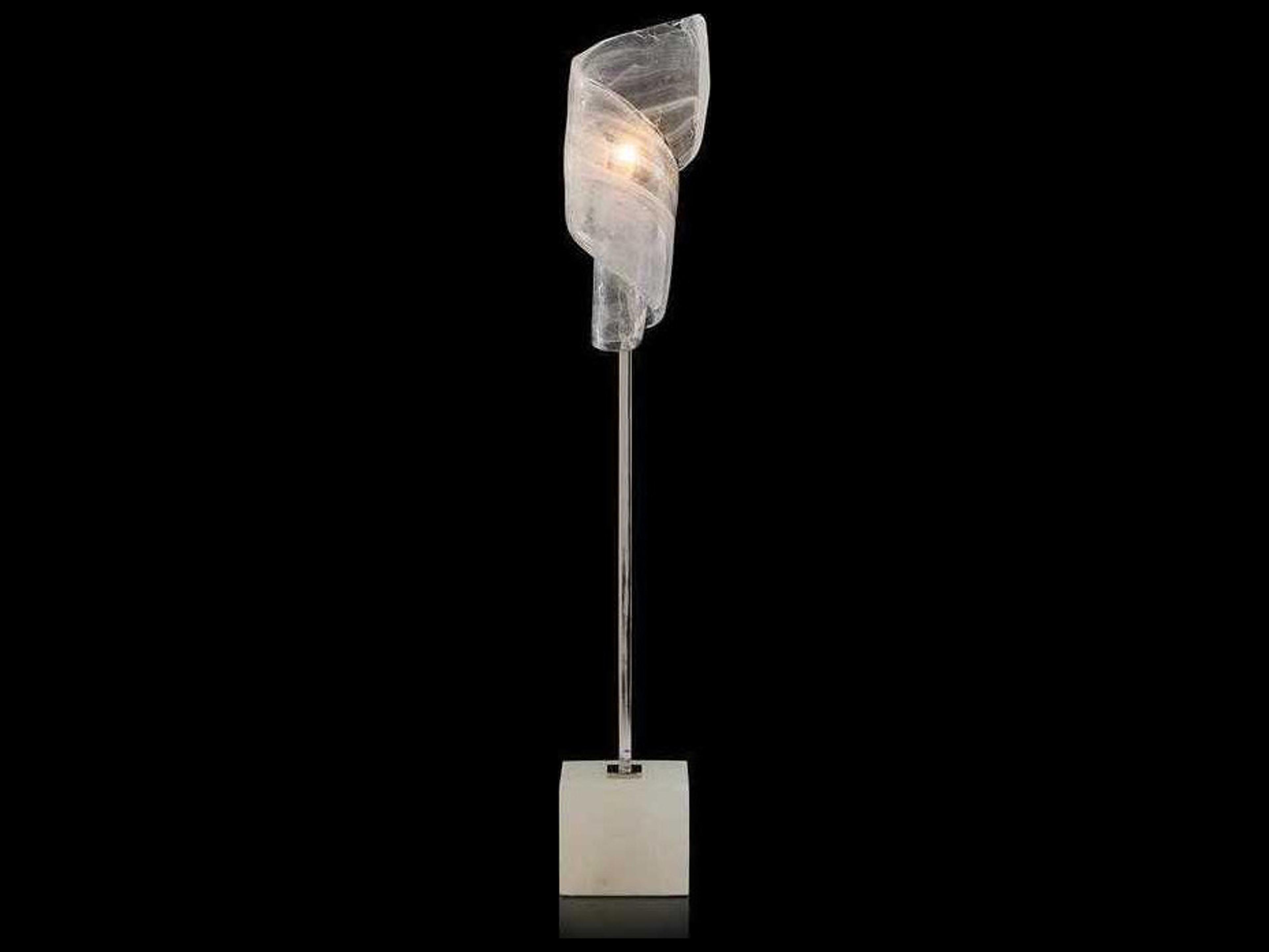 John Richard Furls White Clear Glass Buffet Lamp