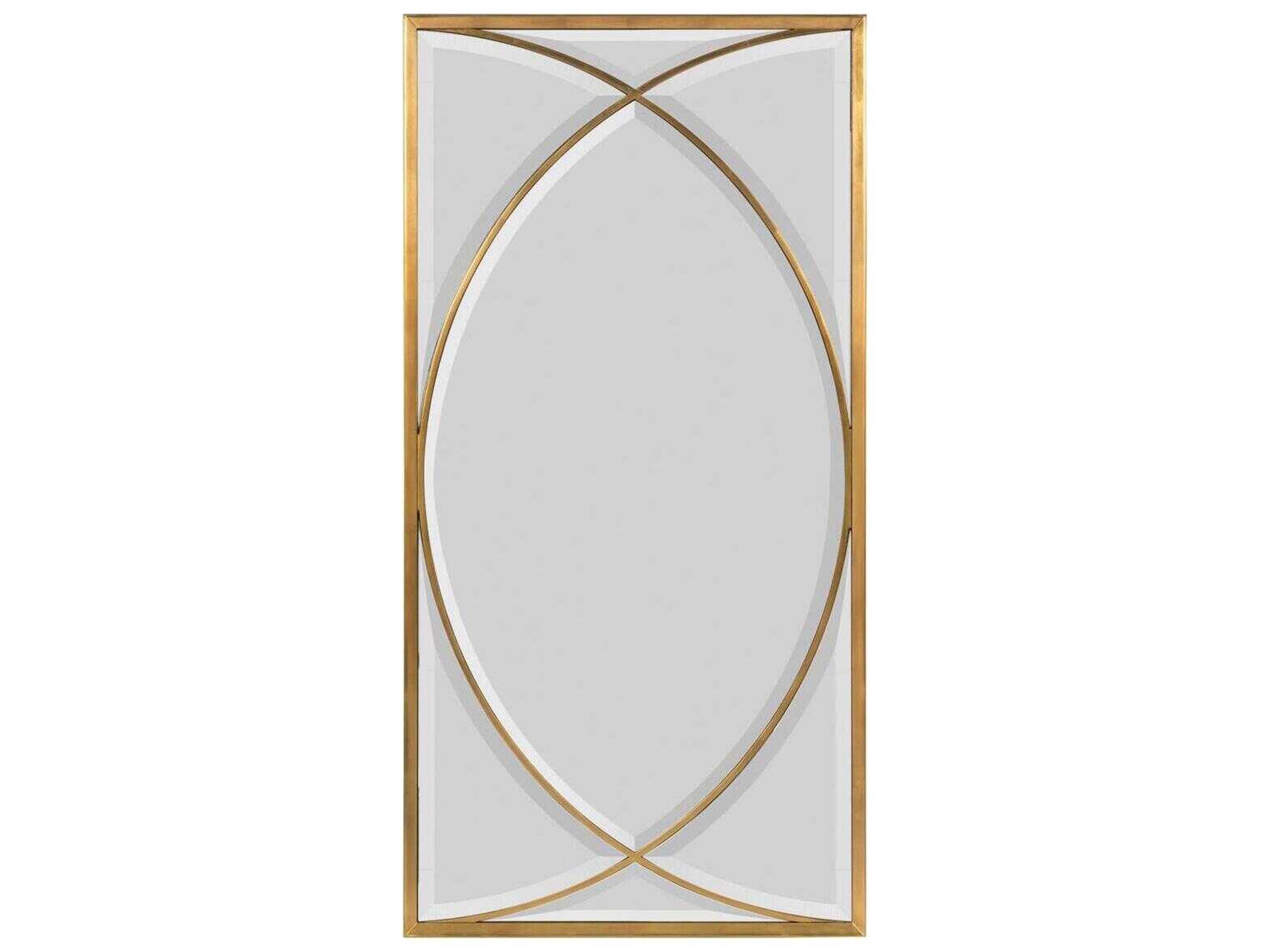 Euclid's Paneled Frame Wall Mirror in Gold Finish