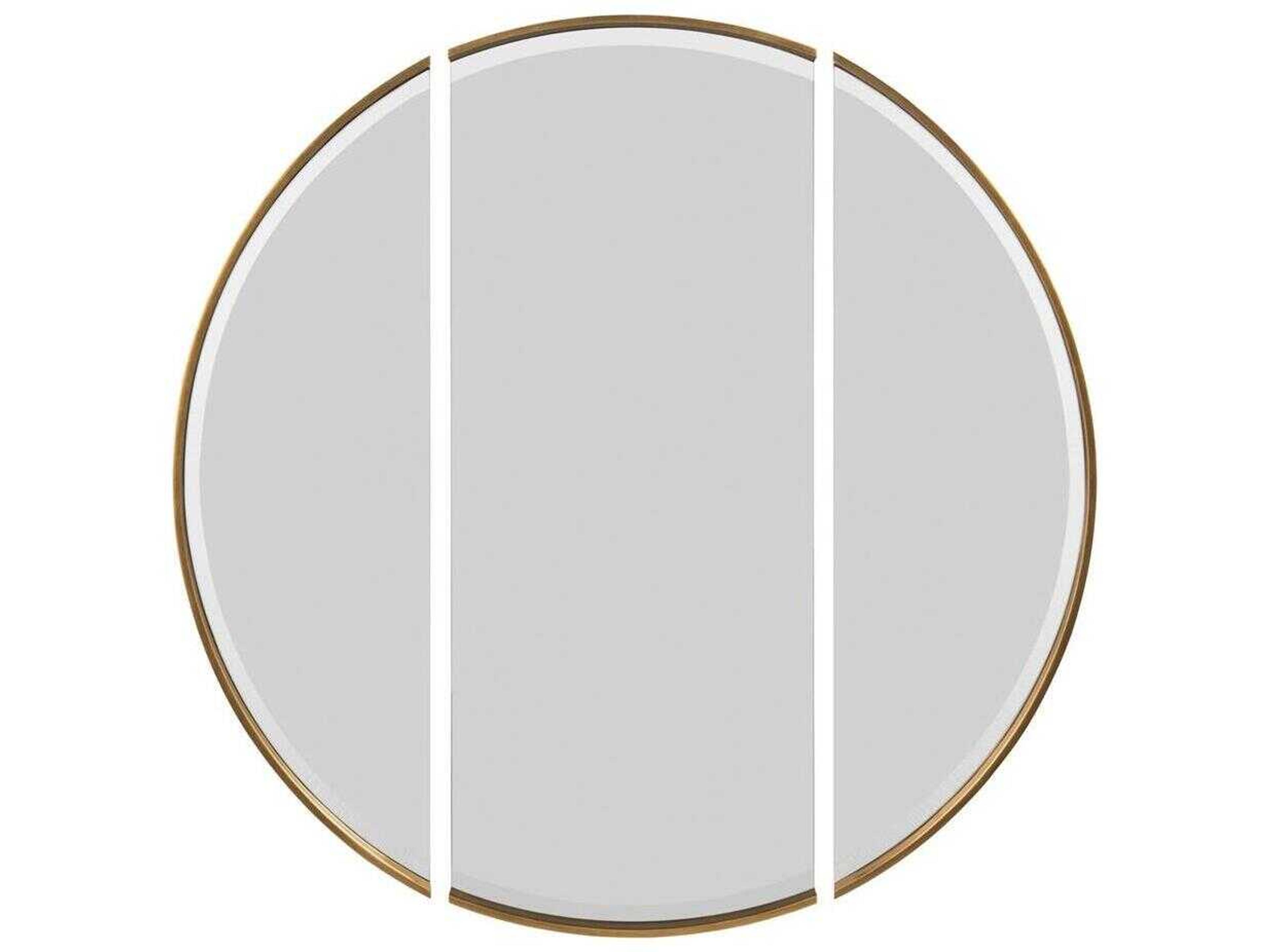 Tarski's Triptych Round Wall Mirror in Etruscan Gold