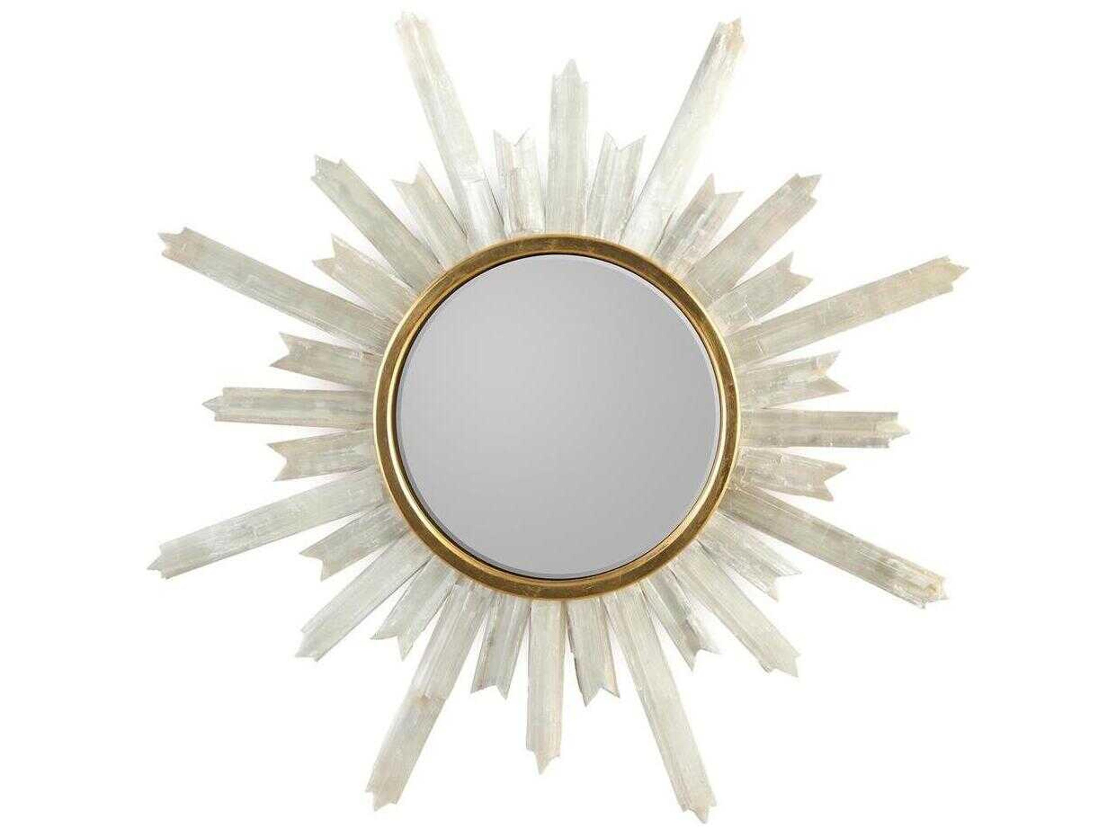 Selenite Starburst Wall Mirror in Gold
