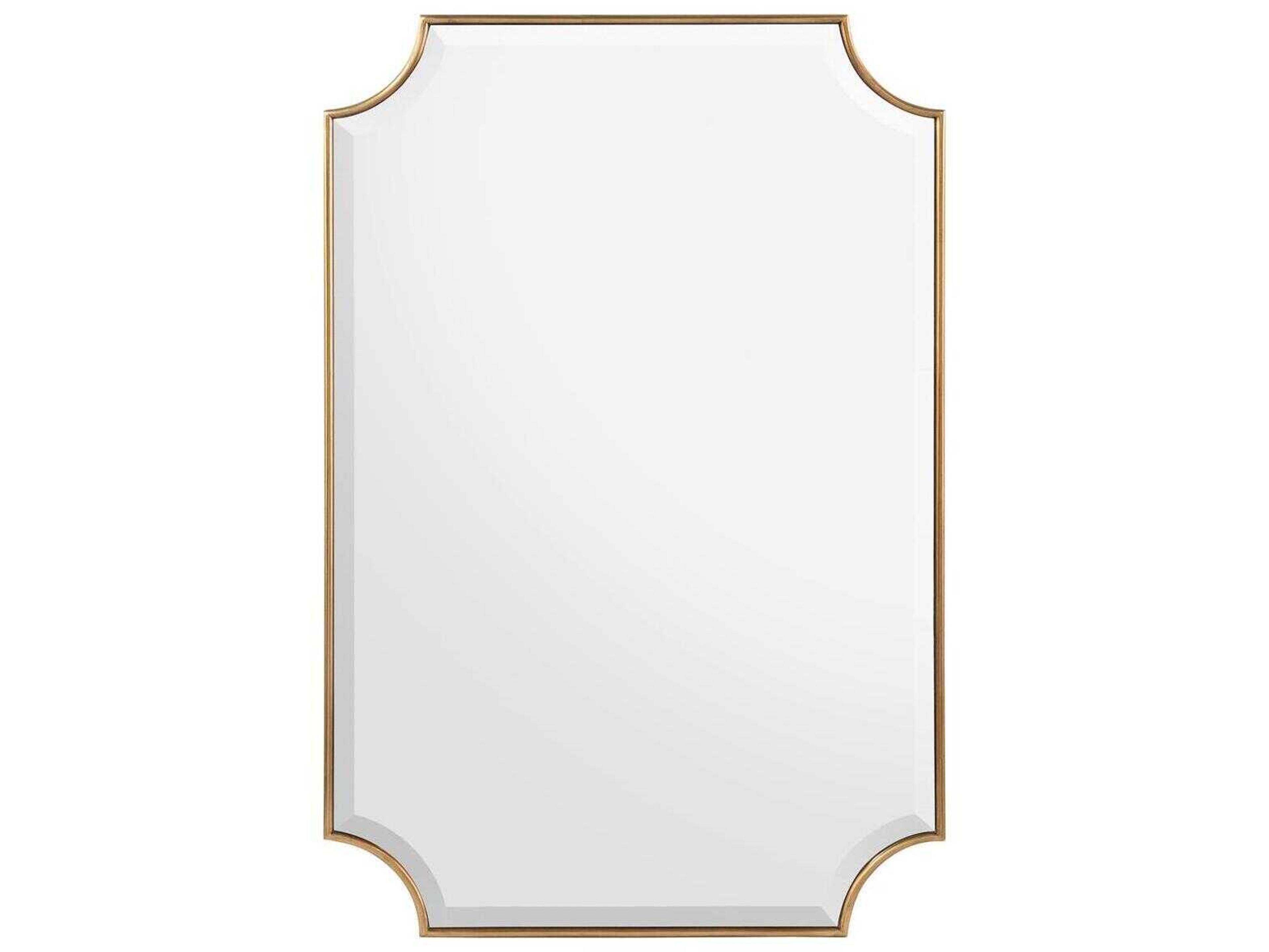 Priora Gold Leaf Beveled Wall Mirror with Scalloped Corners