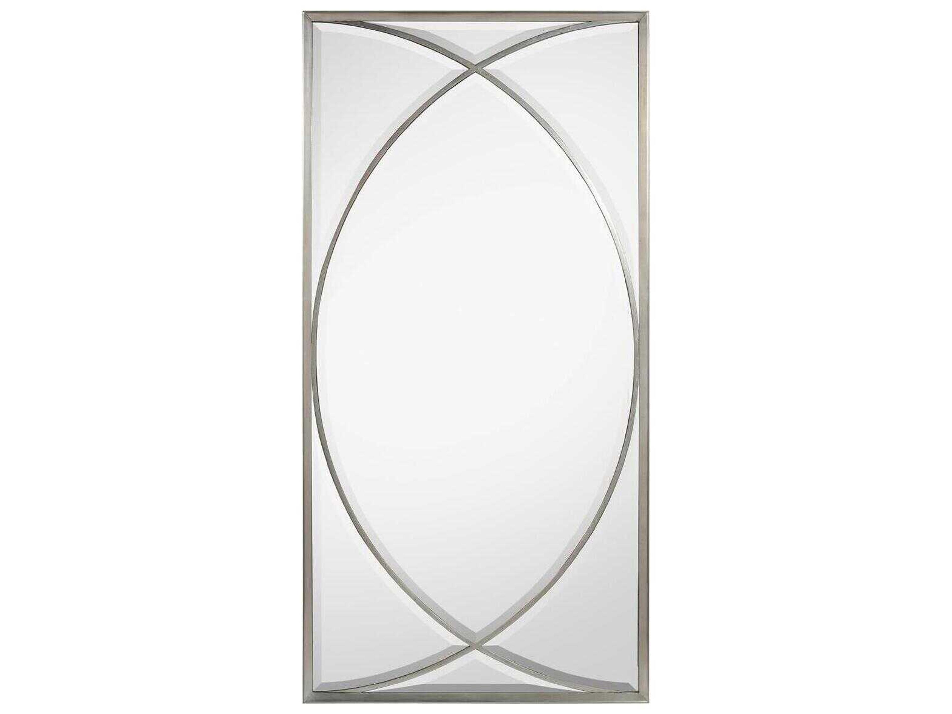 John Richard Symmetry Pewter Silver Rectangular Wall Mirror