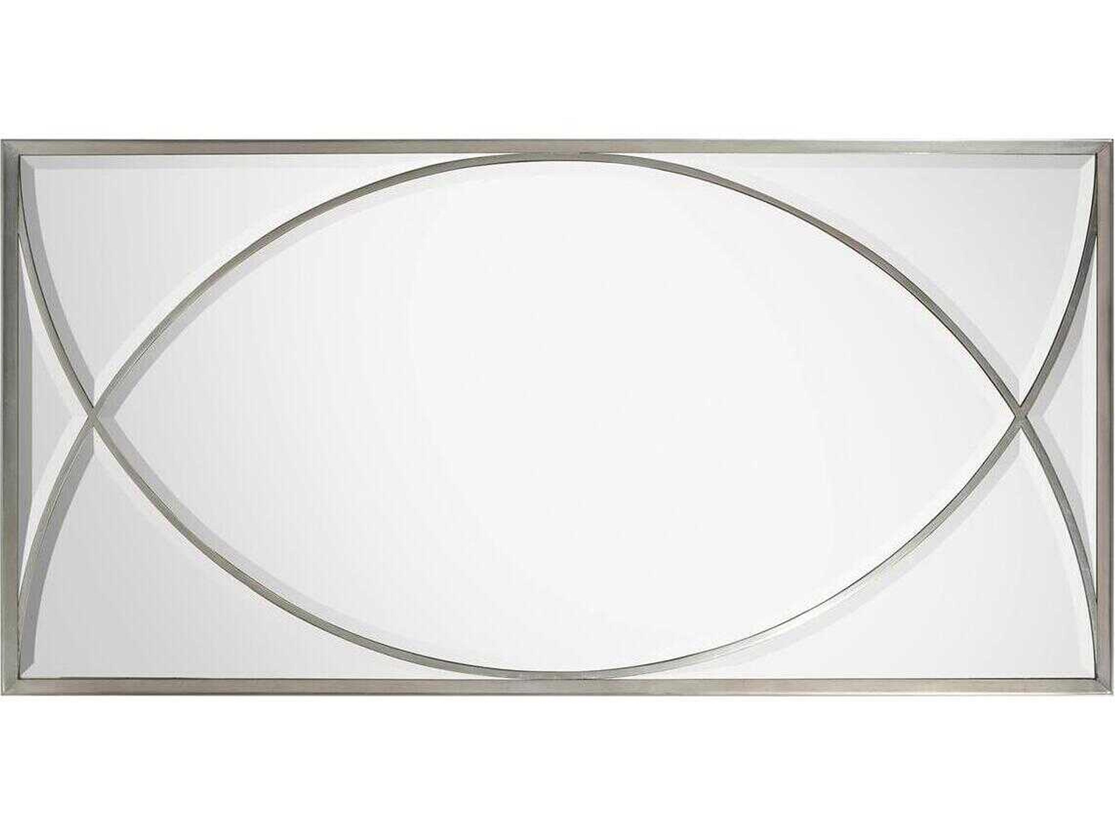 John Richard Symmetry Pewter Silver Rectangular Wall Mirror