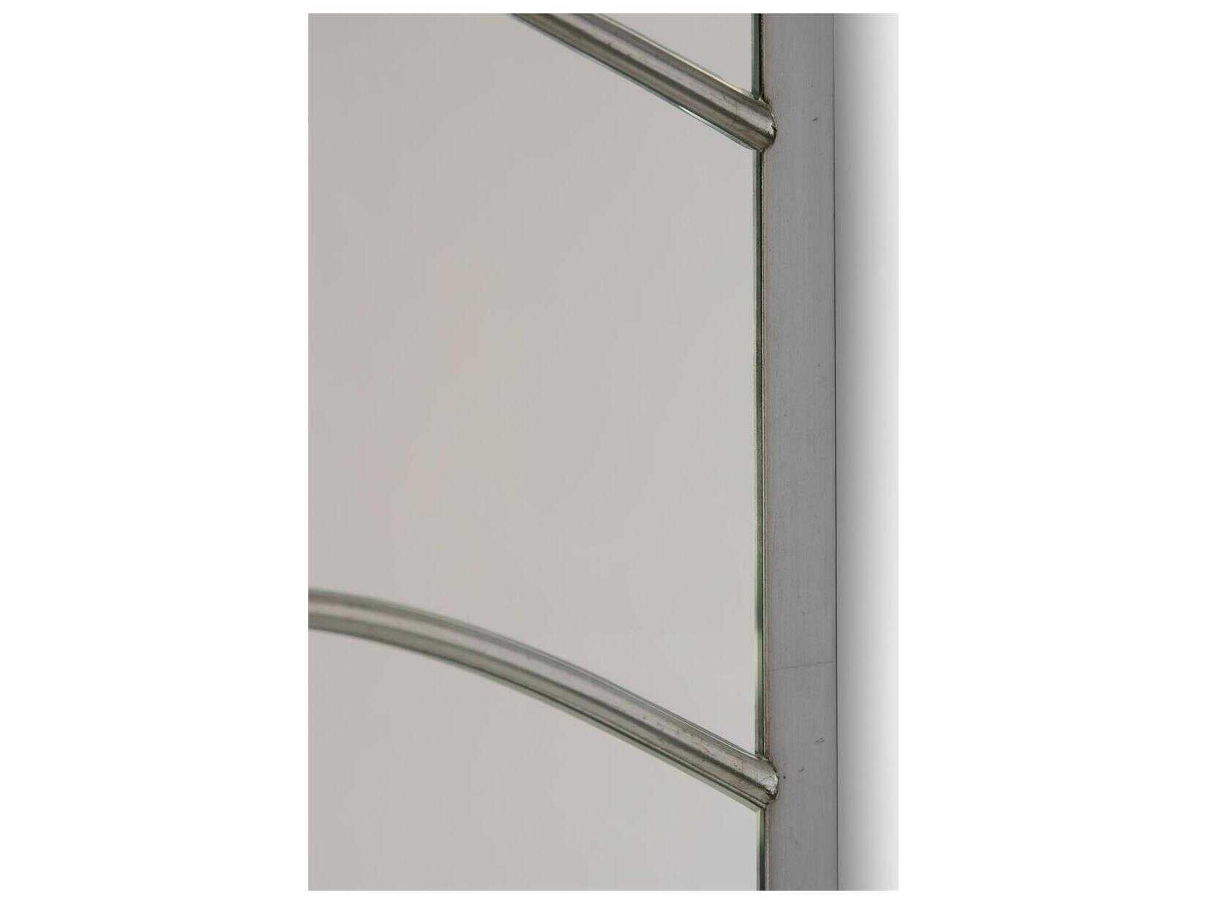 John Richard Waverly Pewter Silver Rectangular Wall Mirror