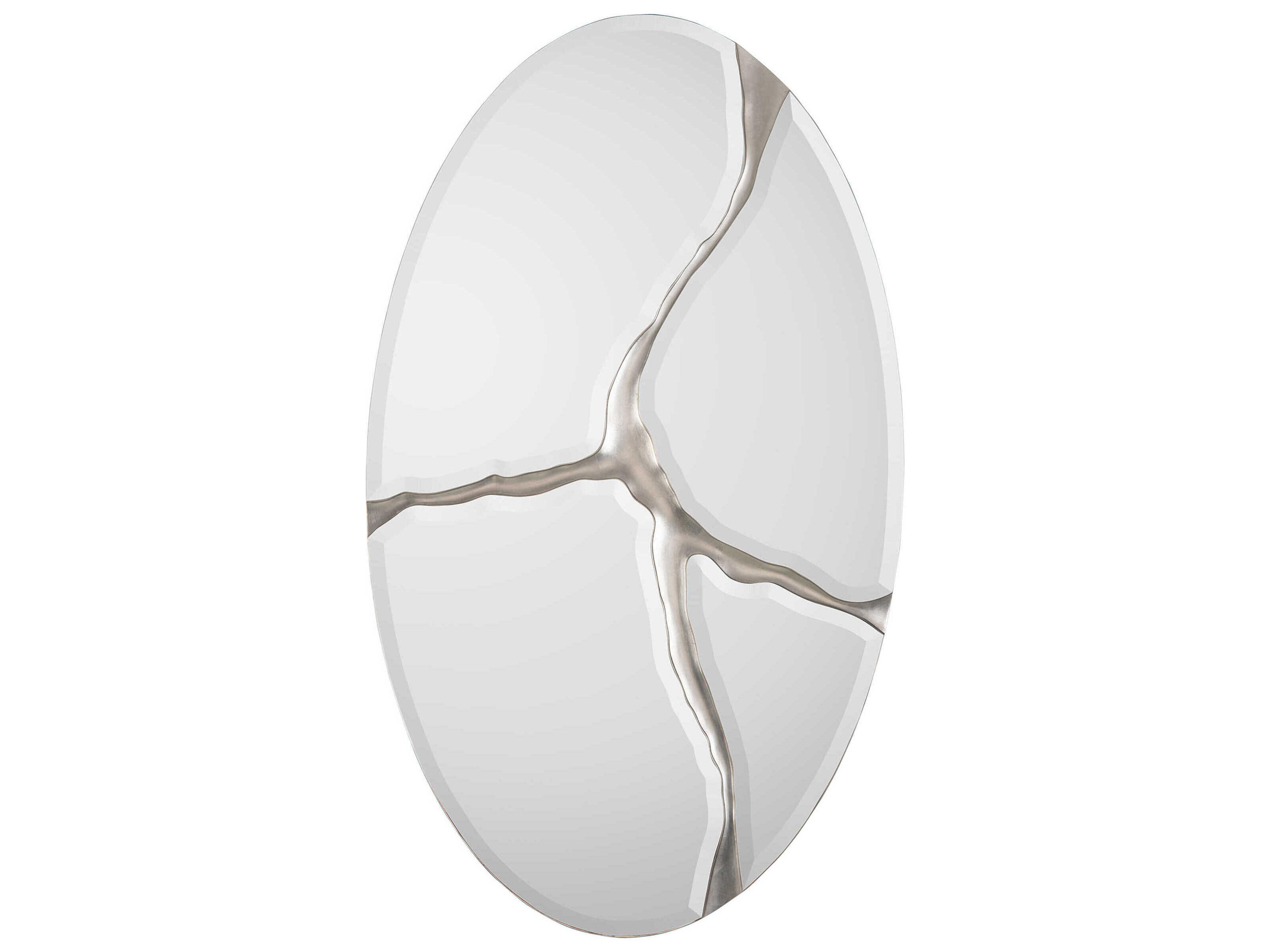 Lucca Silver Oval Wall Mirror