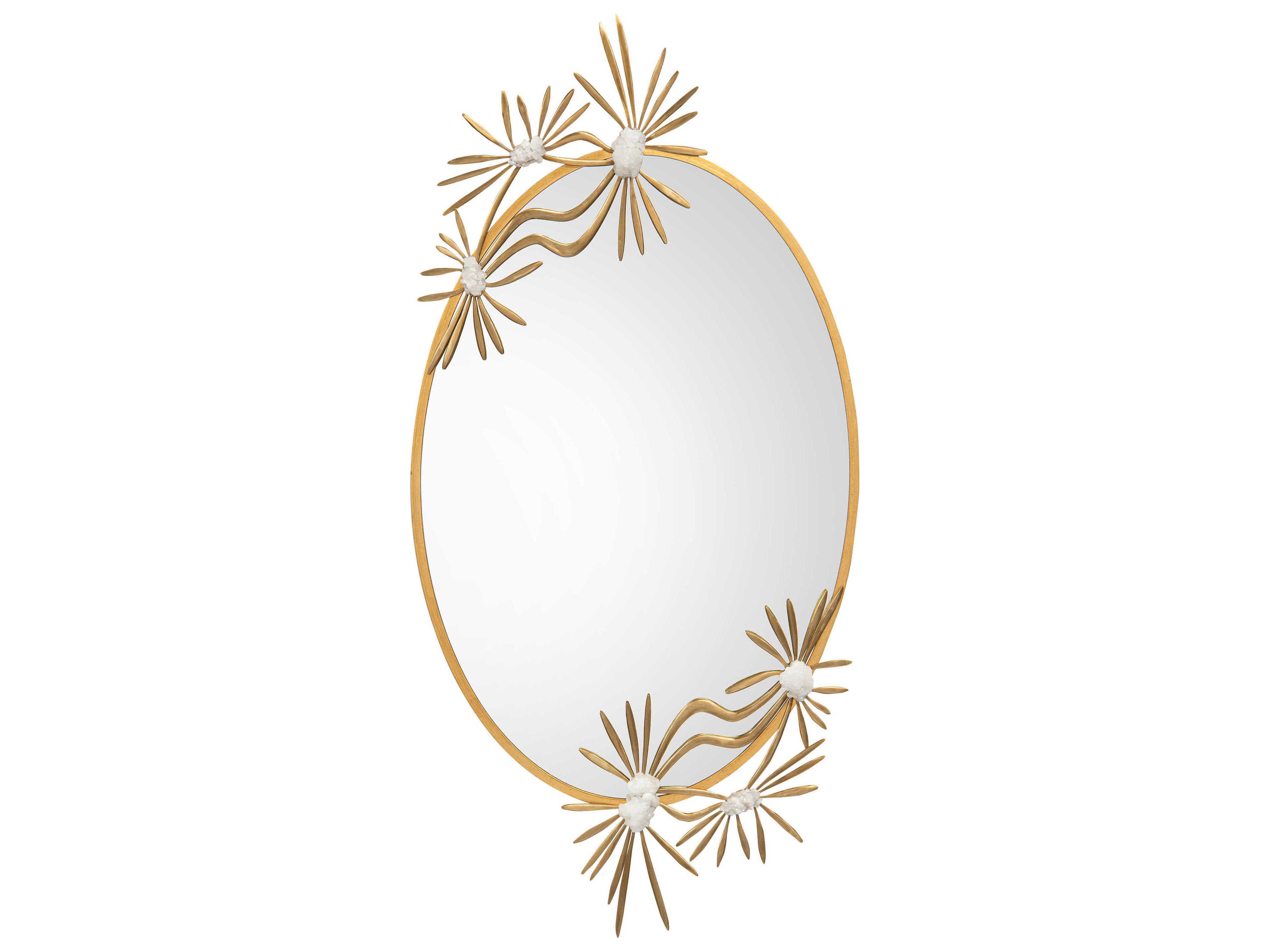 John Richard Starburst Brass Oval Wall Mirror