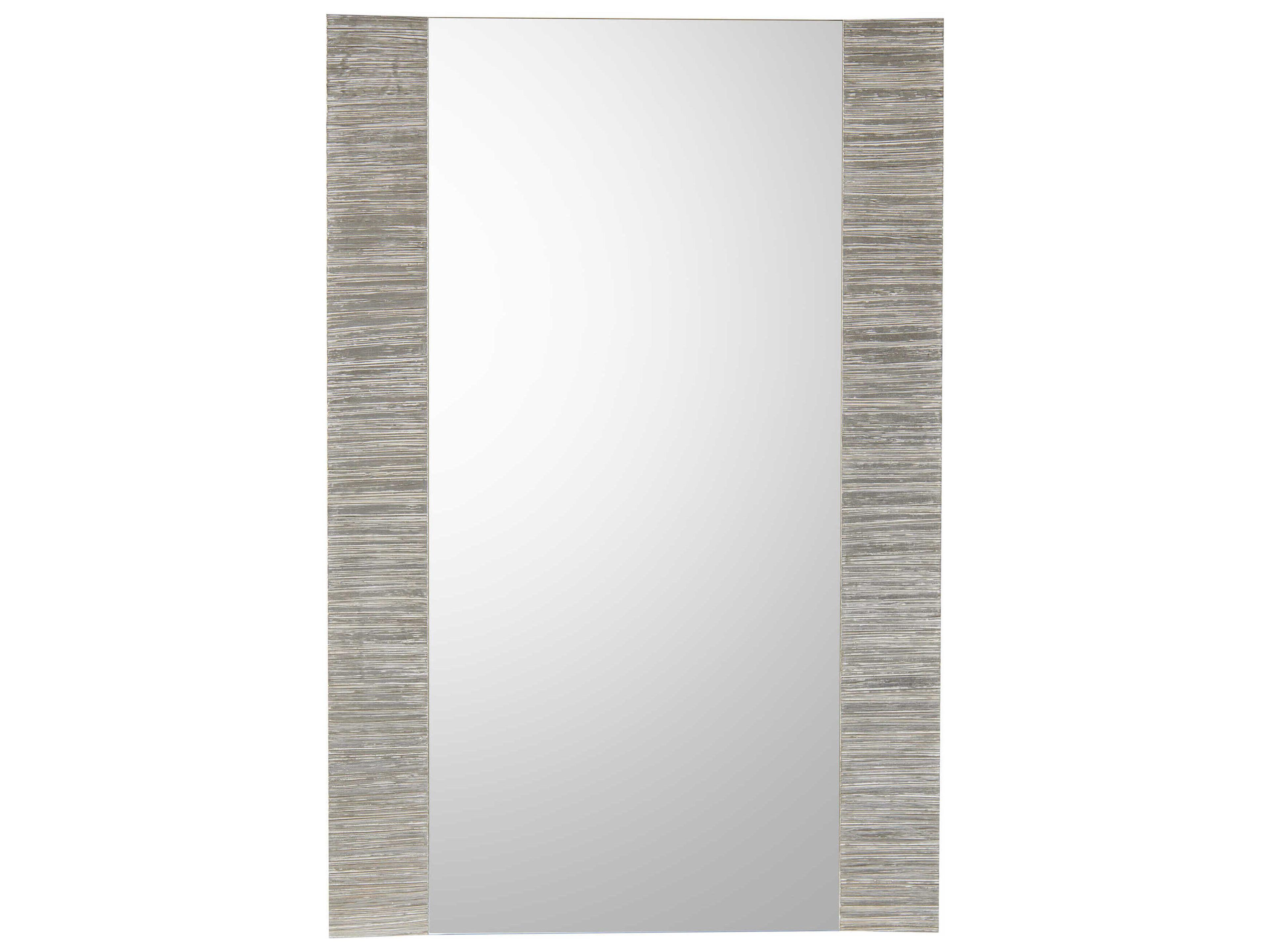 Silver Boundaries Washed Silver Rectangular Wall Mirror