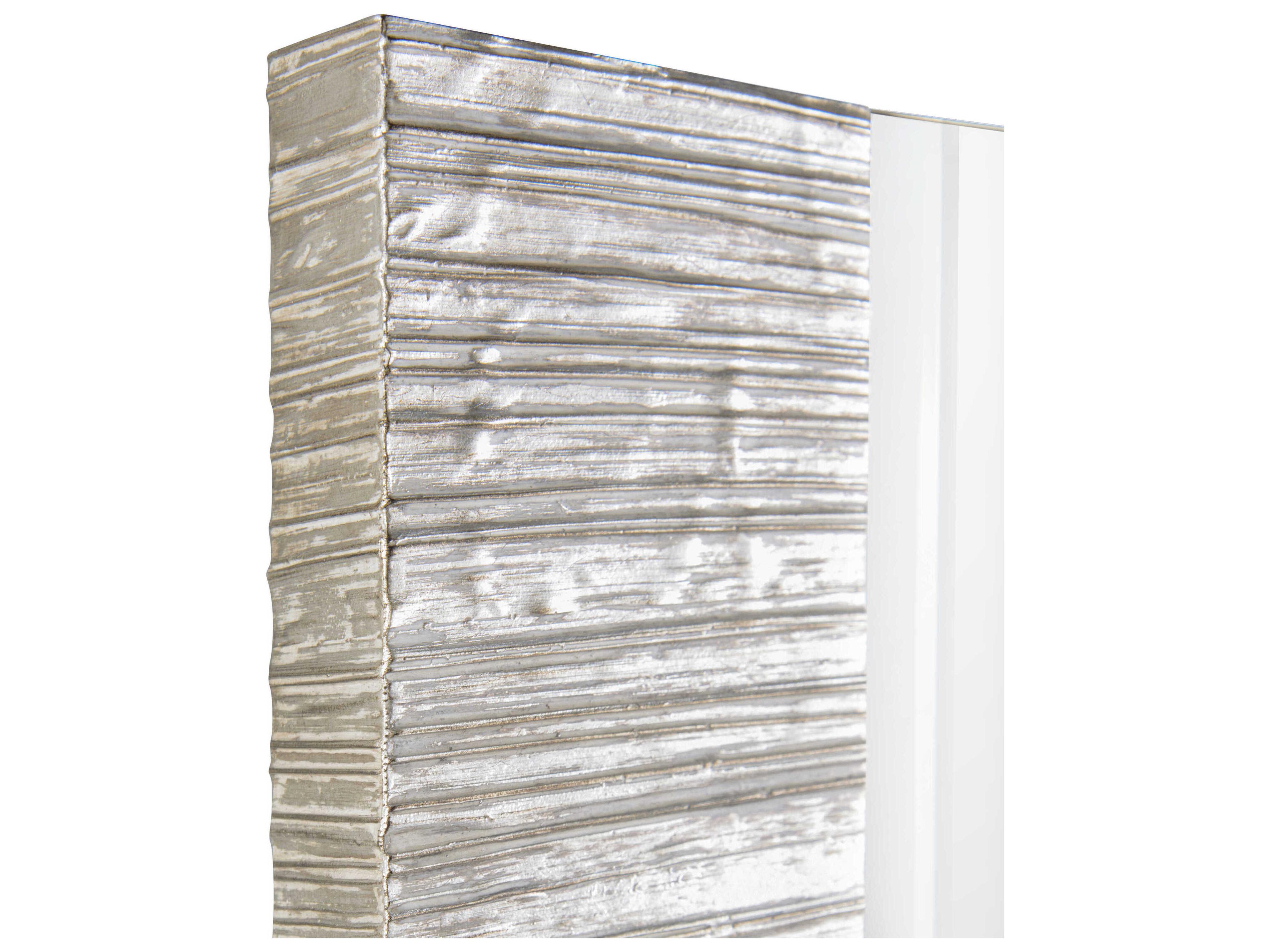 John Richard Silver Boundaries Washed Silver Rectangular Wall Mirror