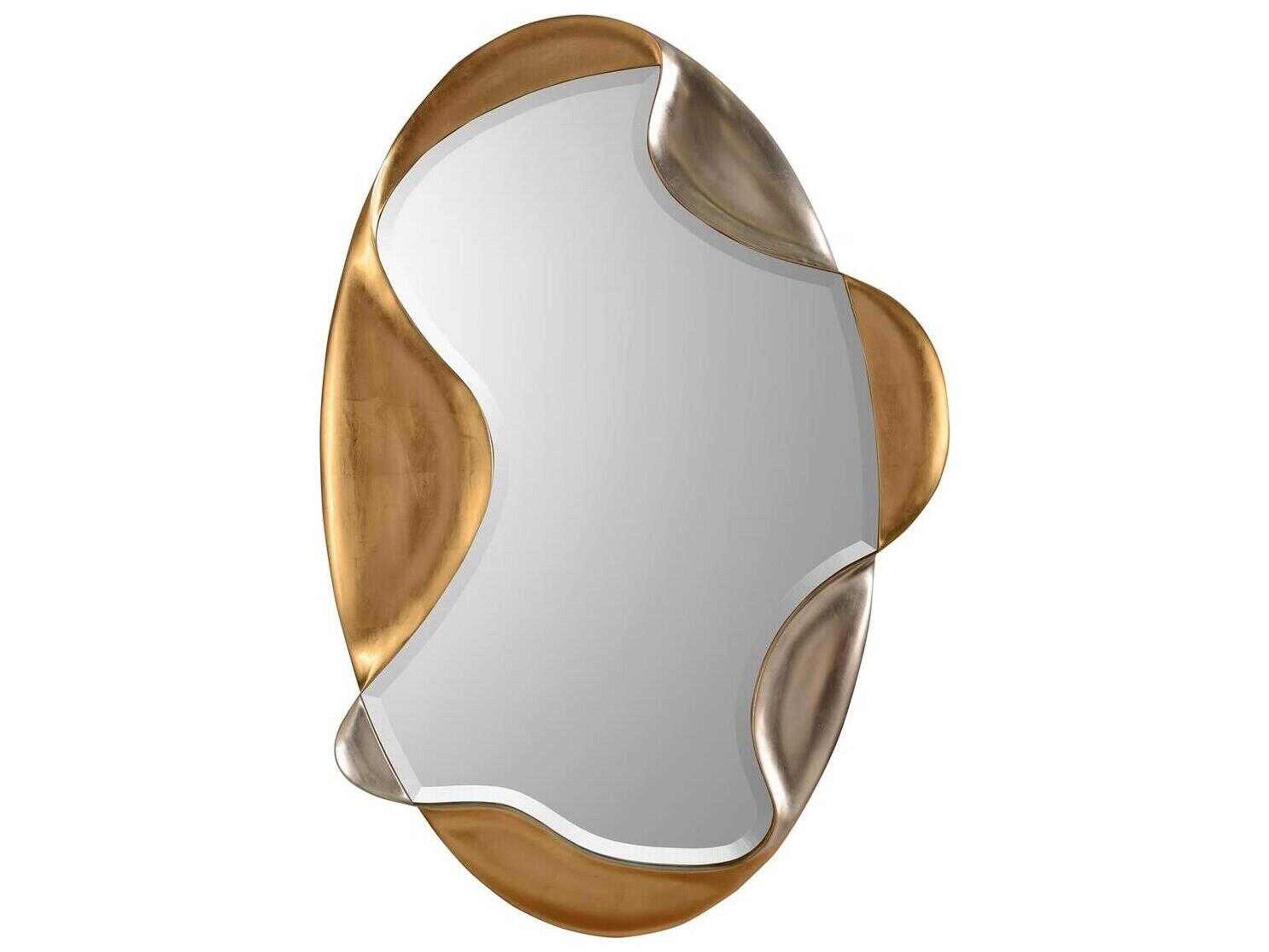 Bliss Exotic Gold / Transitional Silver Oval Wall Mirror