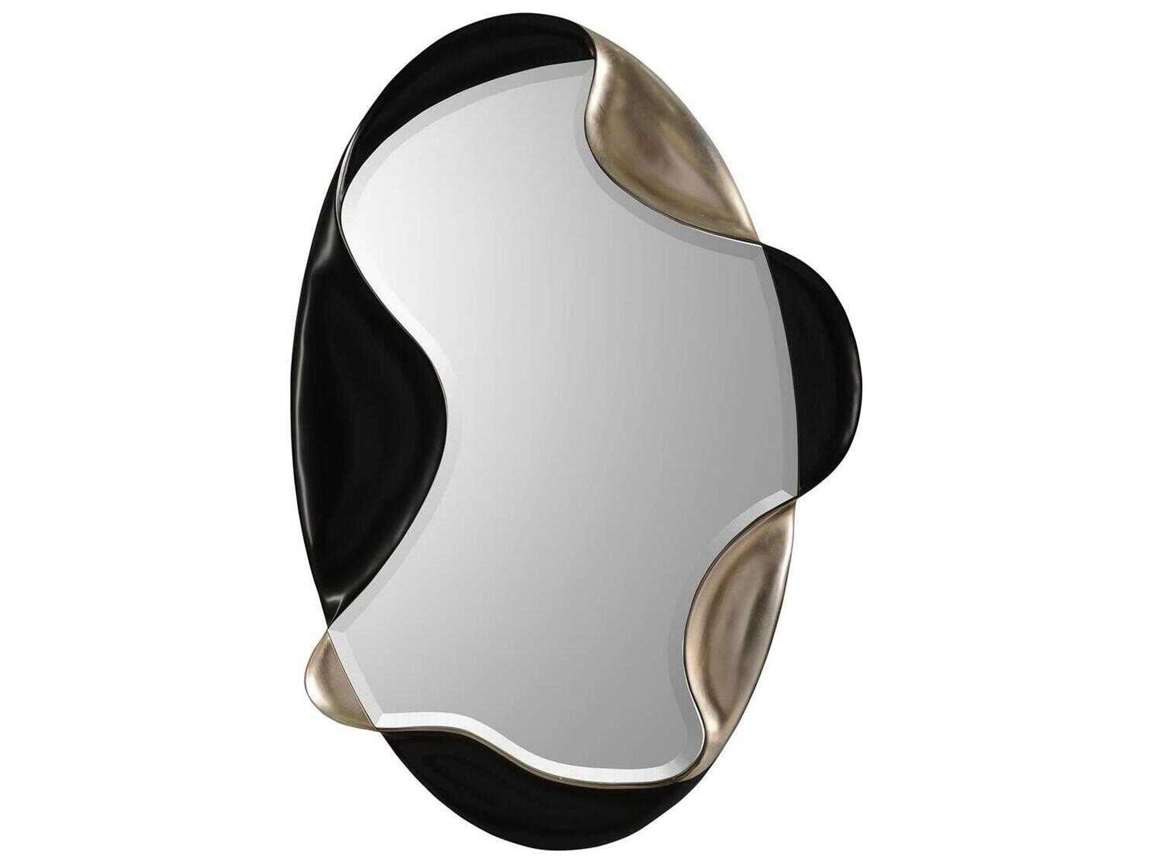 John Richard Bliss Black / Silver Leaf Oval Wall Mirror