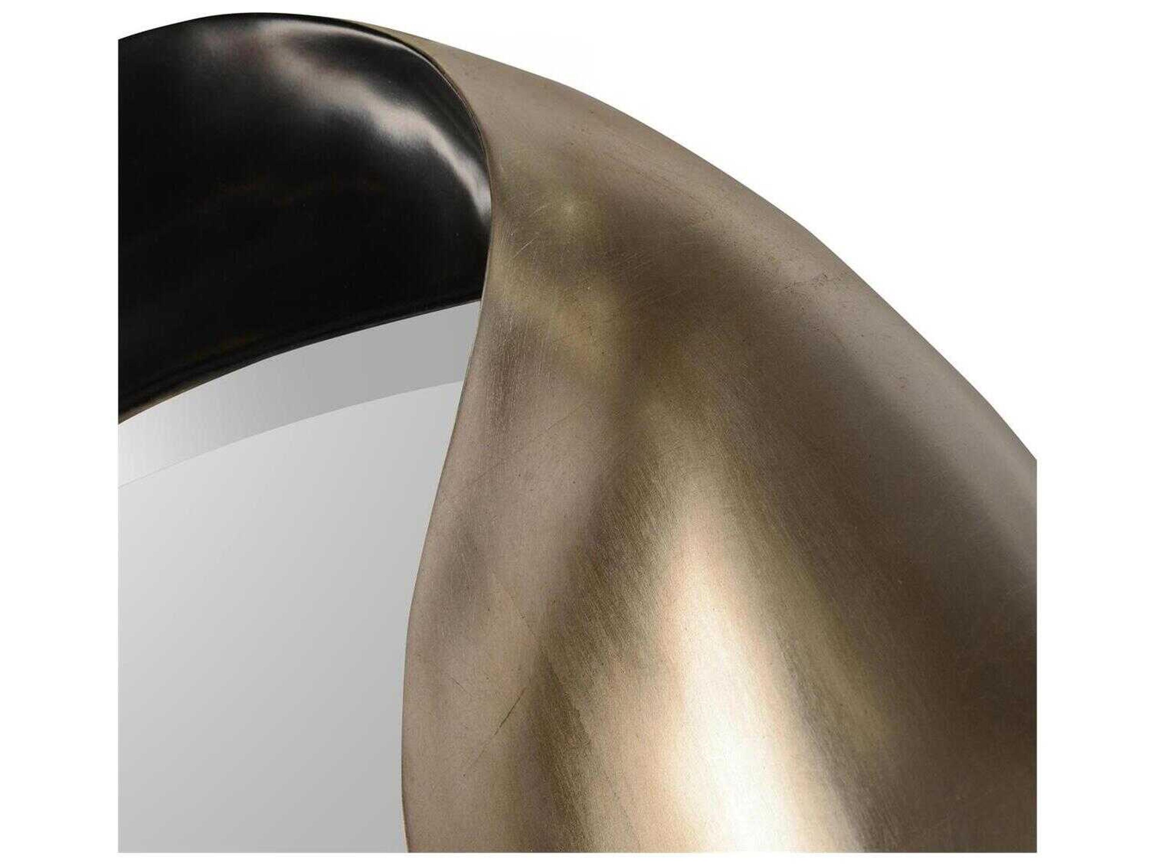 John Richard Bliss Black / Silver Leaf Oval Wall Mirror