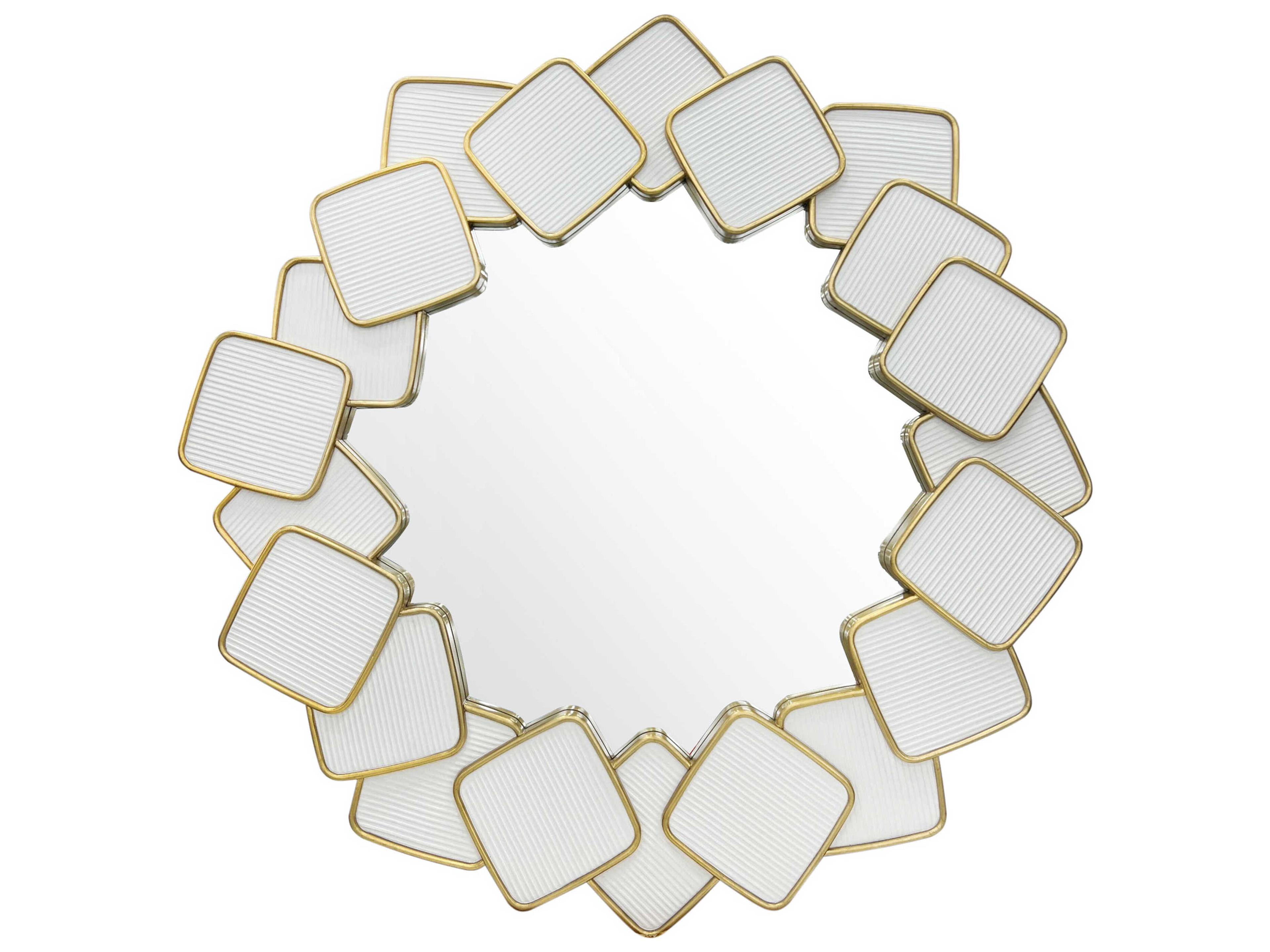 John Richard Overlap Gold Coast Round Wall Mirror