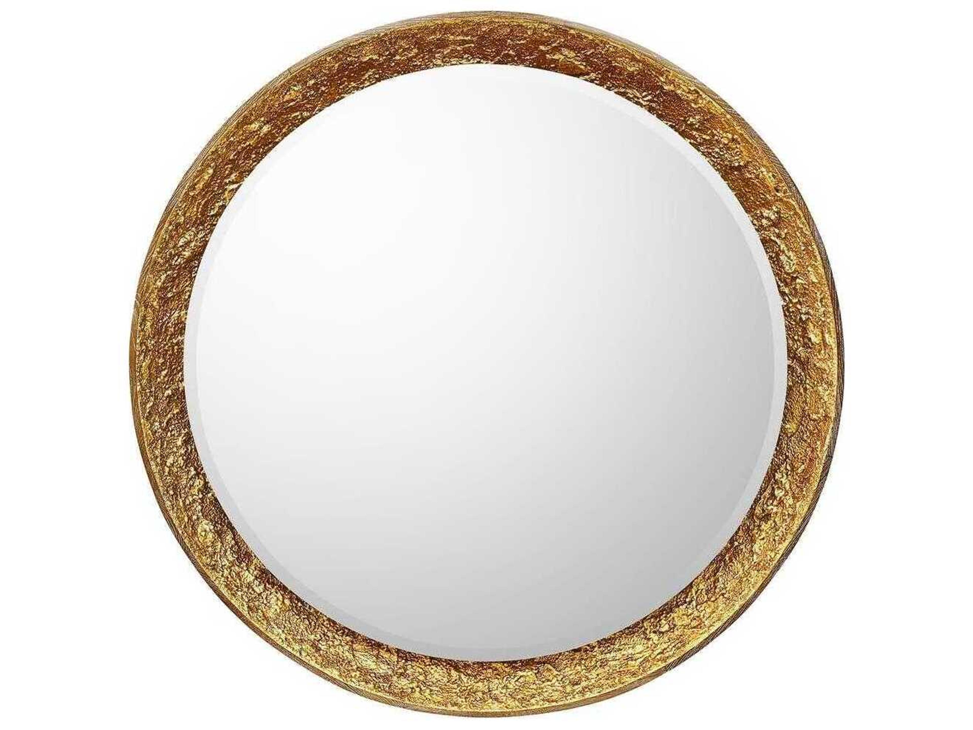 John Richard Gilded Oak Round Wall Mirror