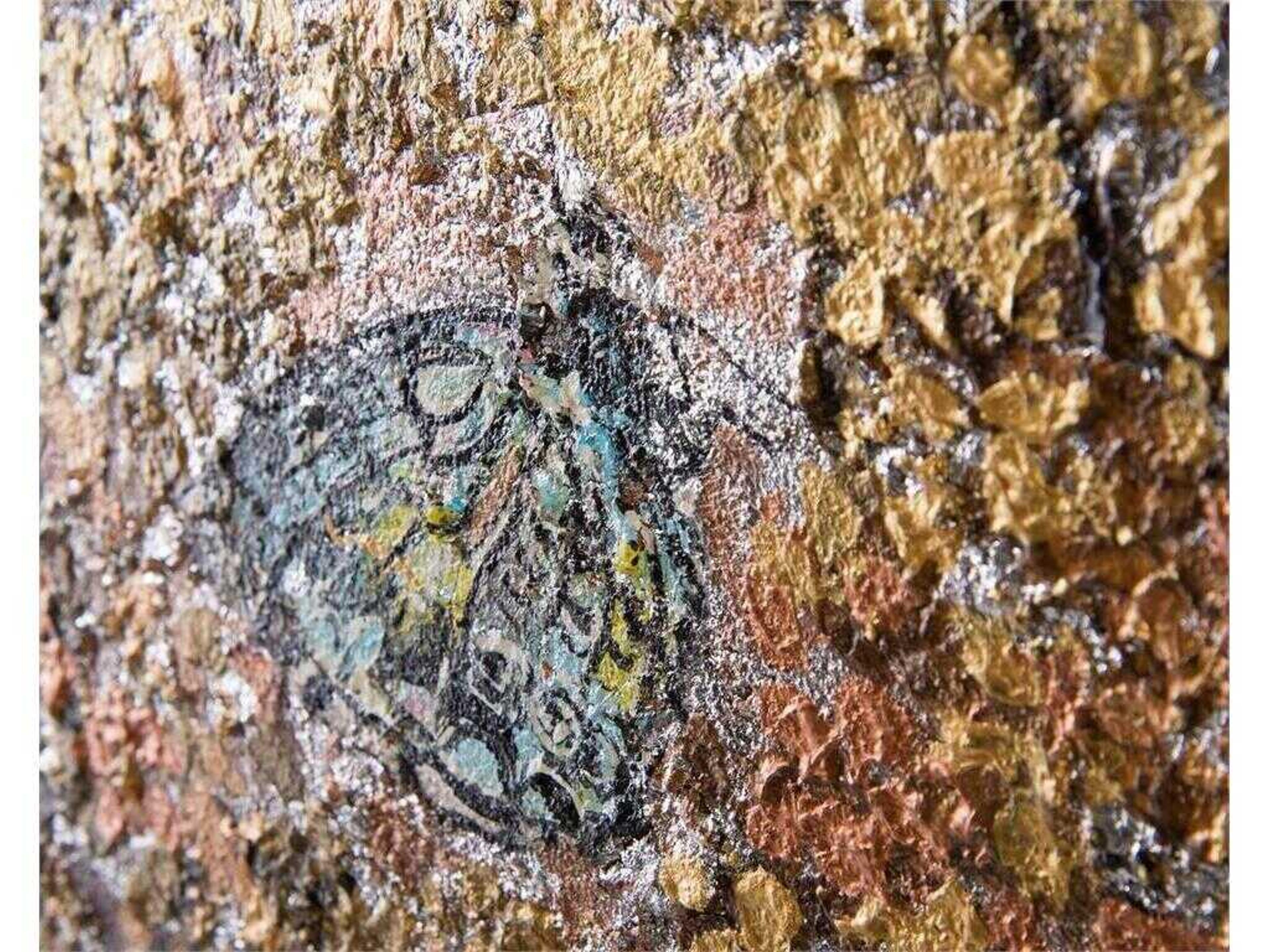 John Richard Teng Fei's Gilded Butterflies Wall Painting