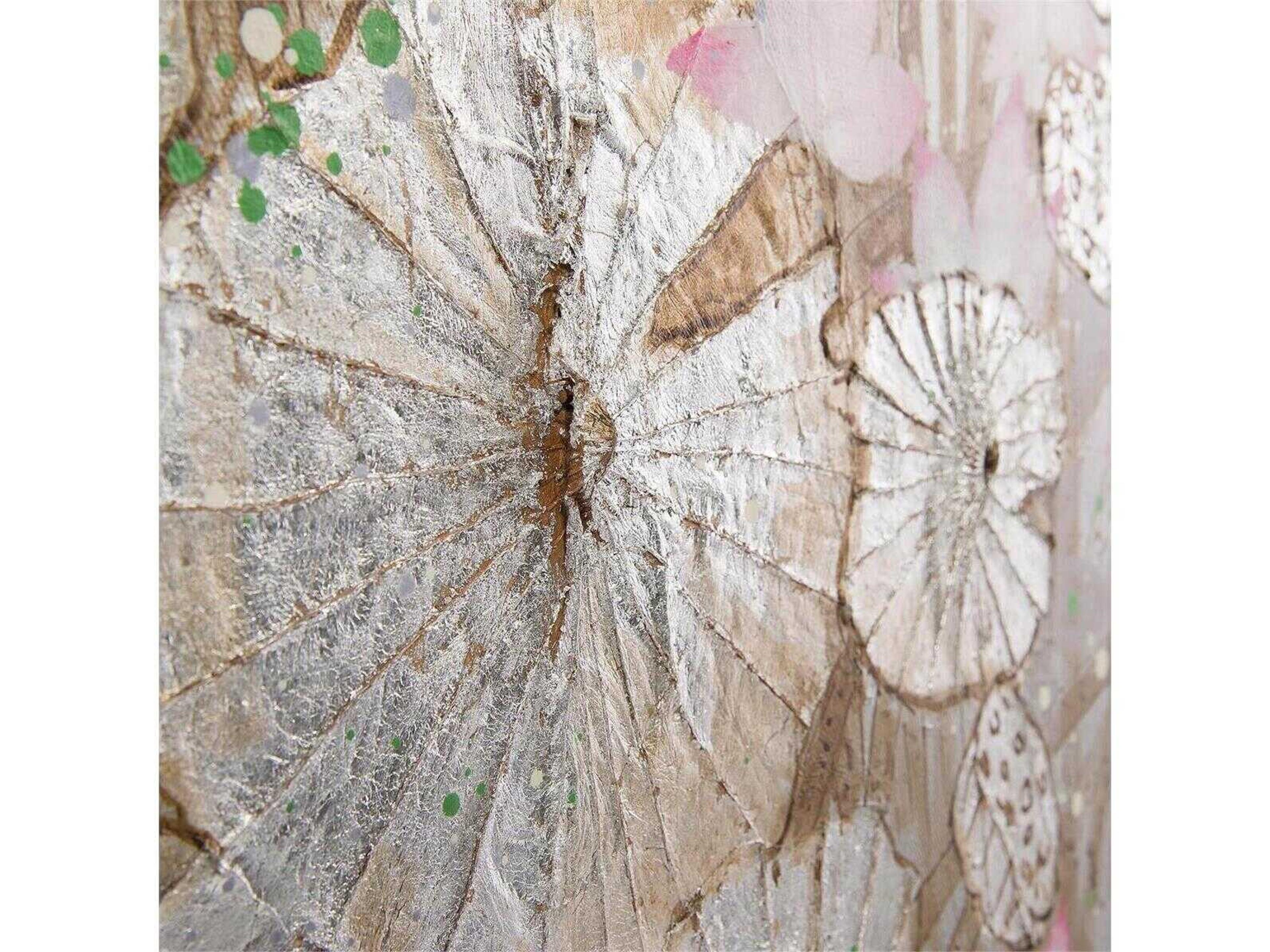 John Richard Teng Fei's Silver Lily Pond Canvas Wall Art