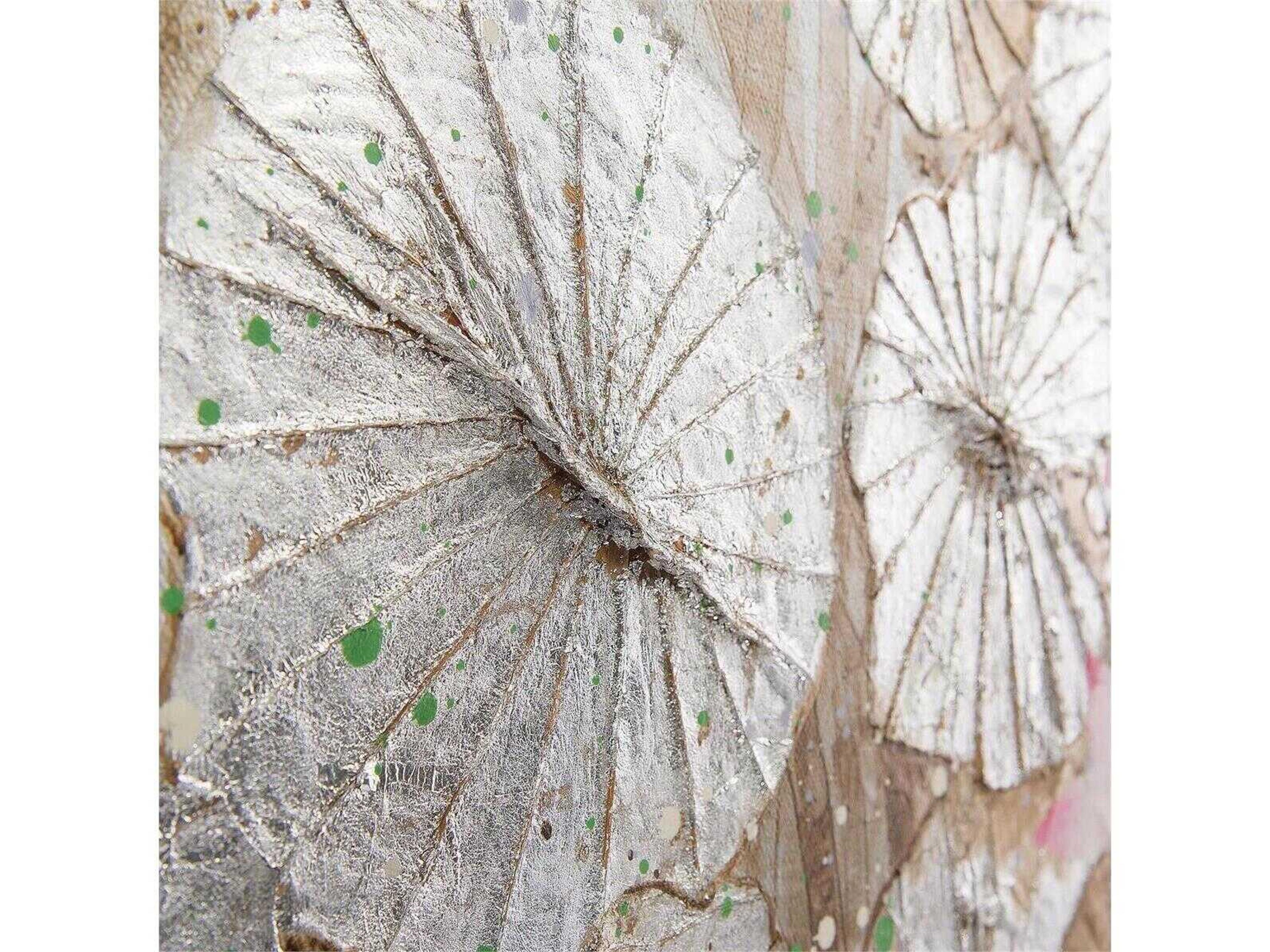 John Richard Teng Fei's Silver Lily Pond Canvas Wall Art