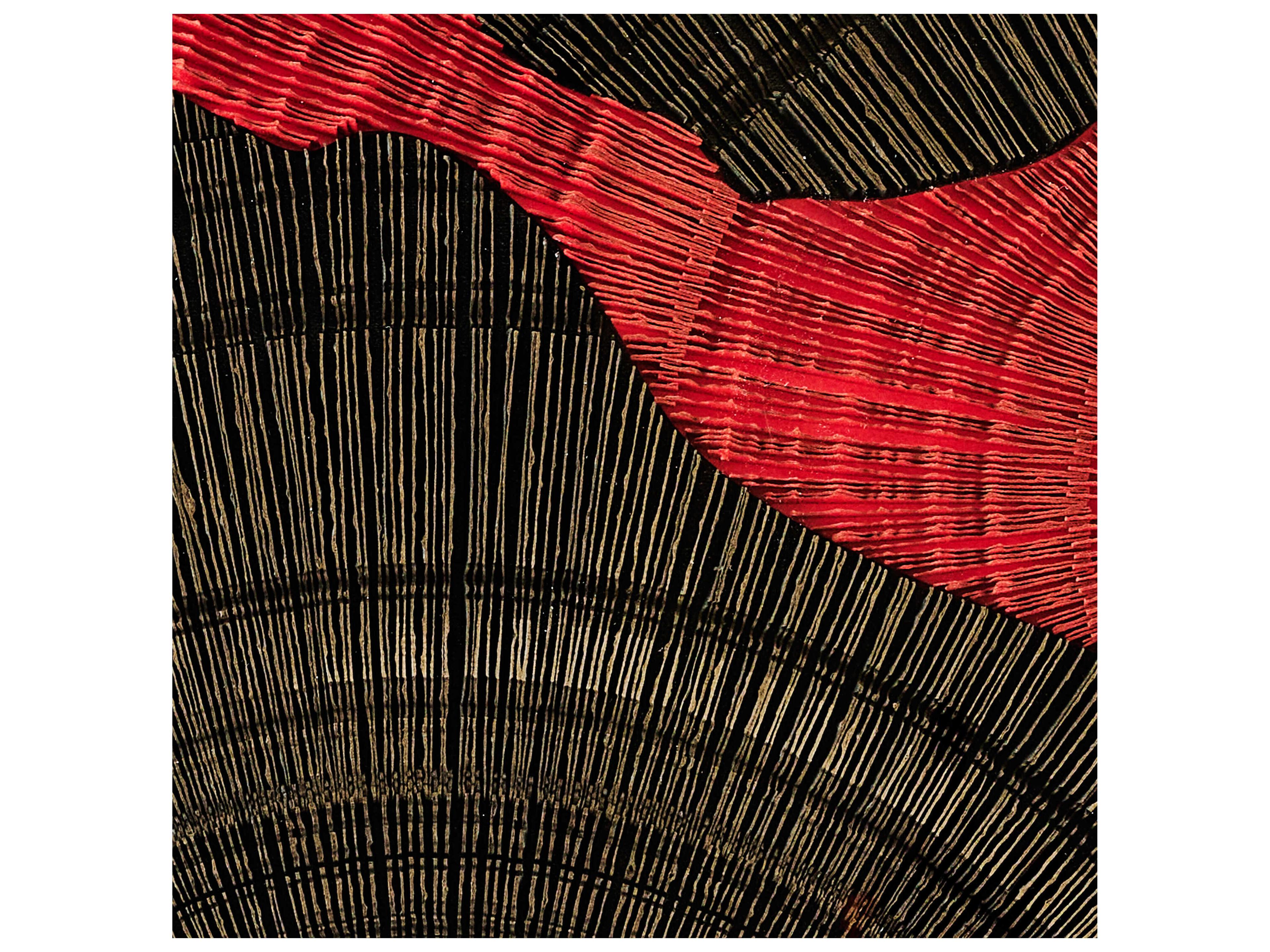 John Richard He Hongbin's Crimson Rift Wall Art