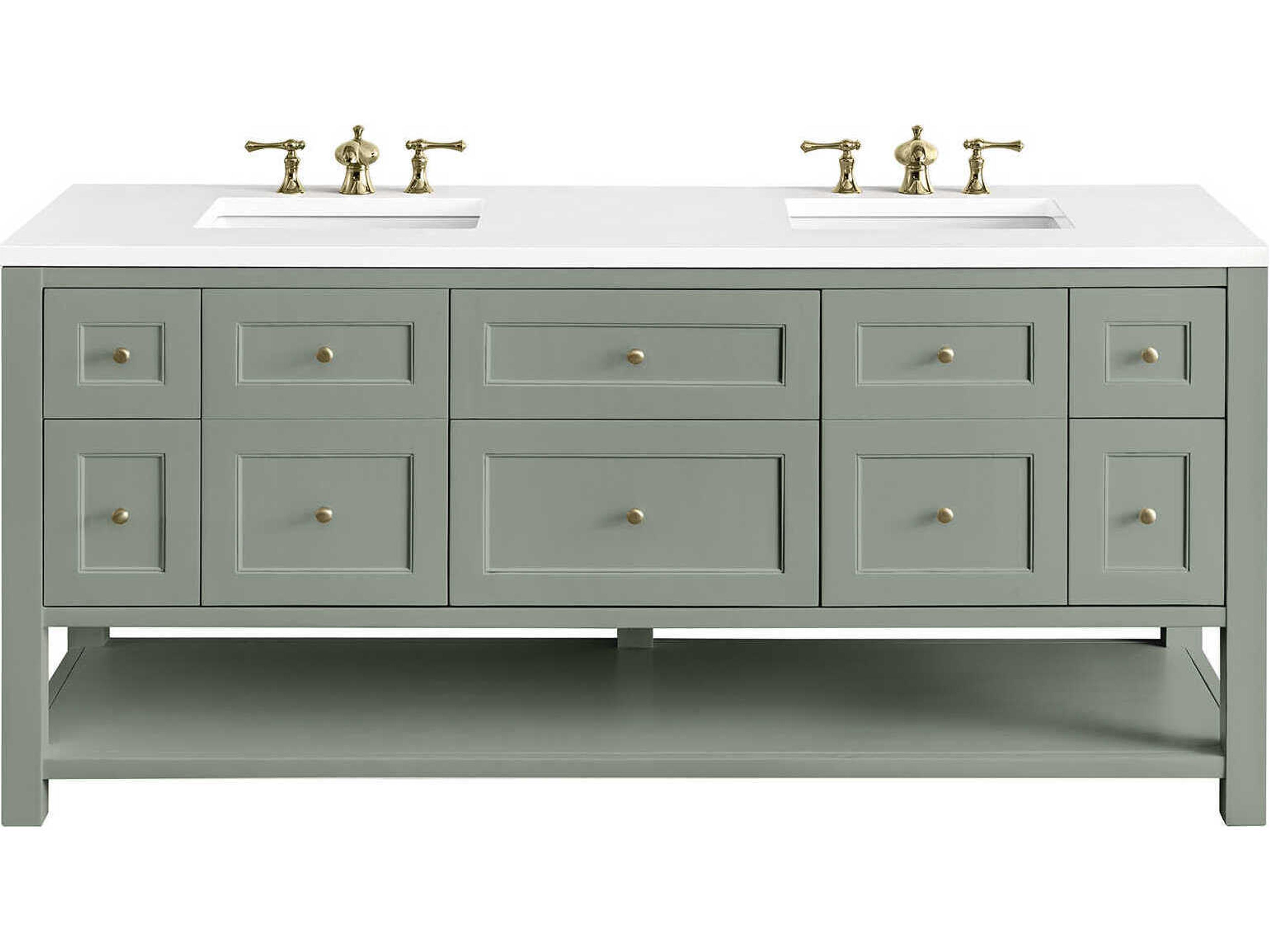Breckenridge 72 Inch Double Vanity Cabinet Smokey Celadon