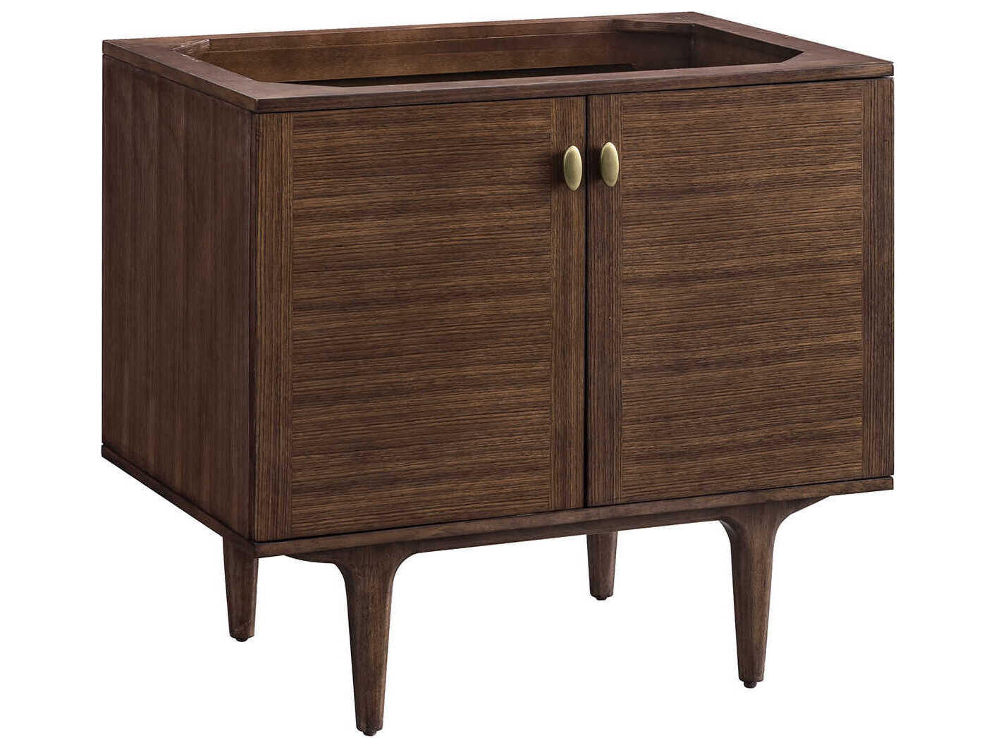 Amberly 36-Inch Single Vanity Cabinet Mid-Century Walnut