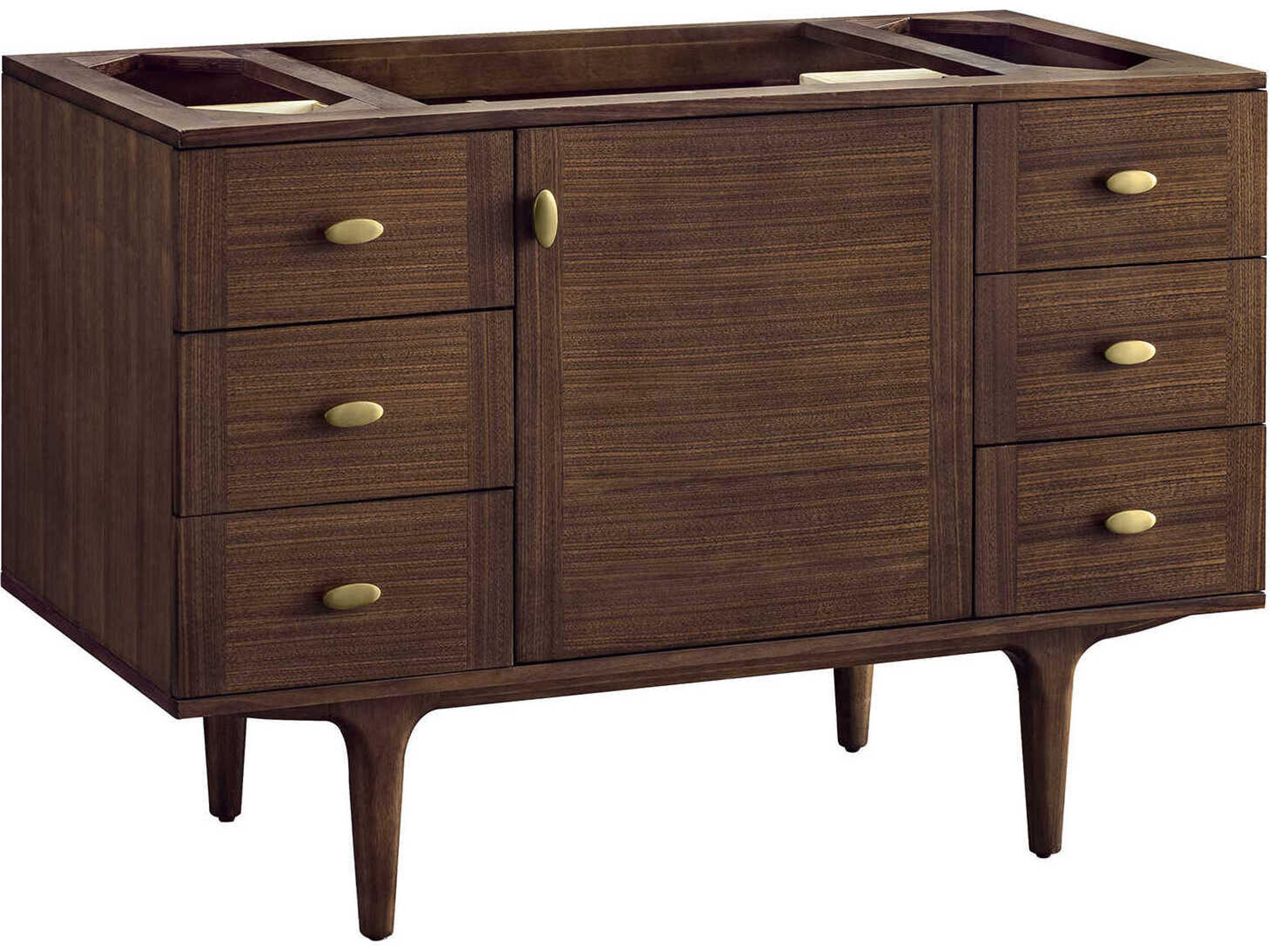 Furniture Amberly 48 Inch Single Vanity Mid-Century Walnut