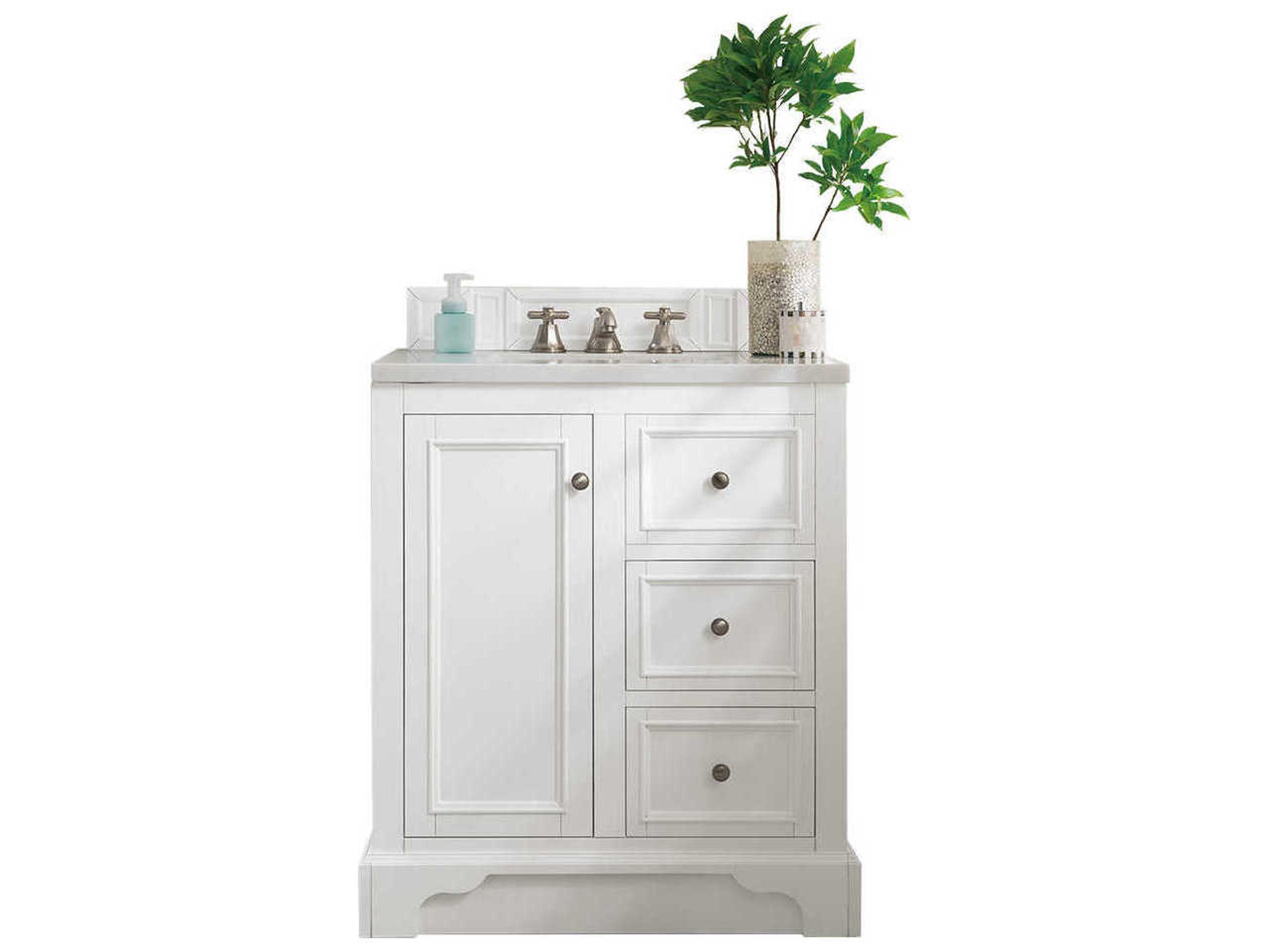 Furniture De Soto 30 Inch Single Vanity Cabinet in Bright White
