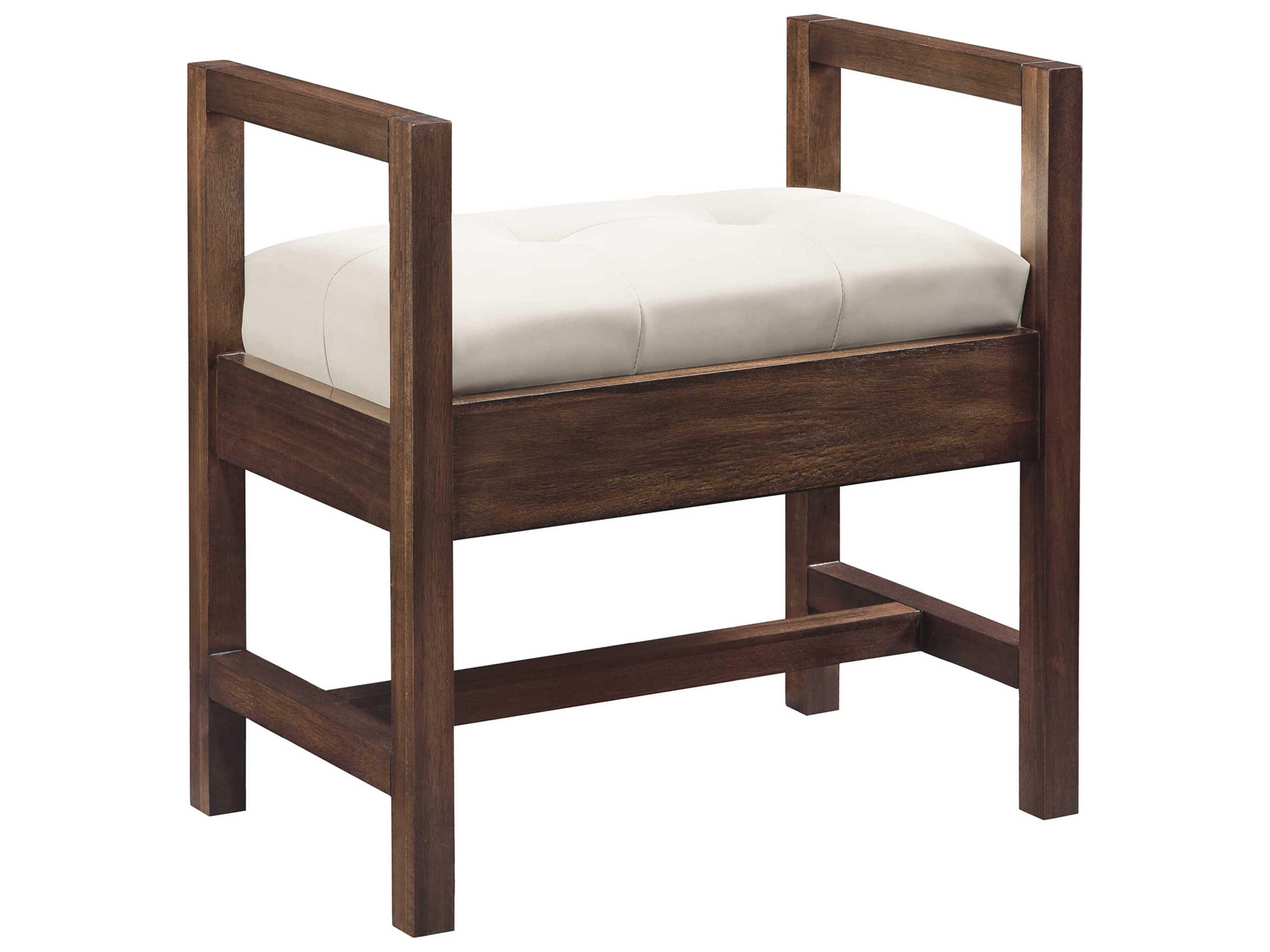 James Martin Addison Brown Upholstered Accent Bench