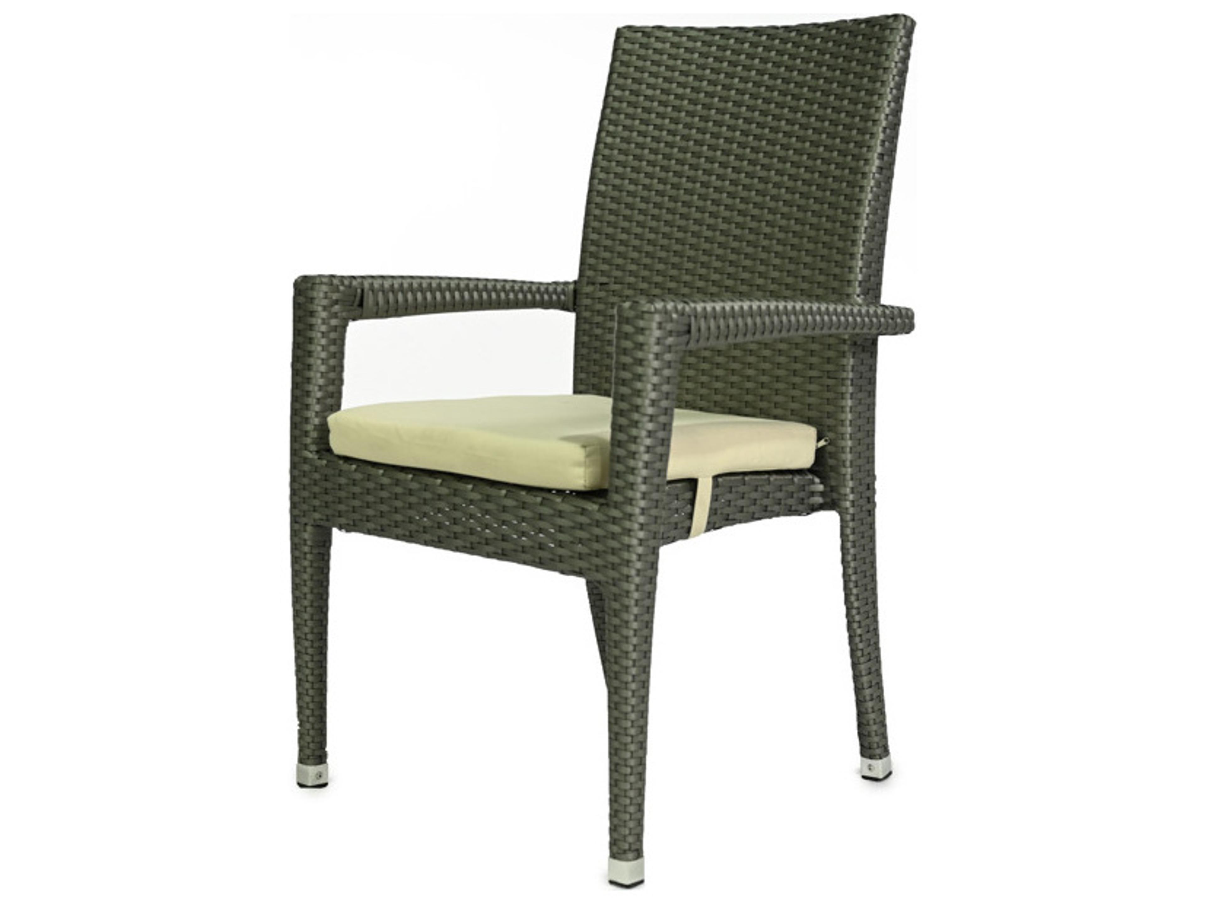 Venice Wicker Gray Dining Arm Chair