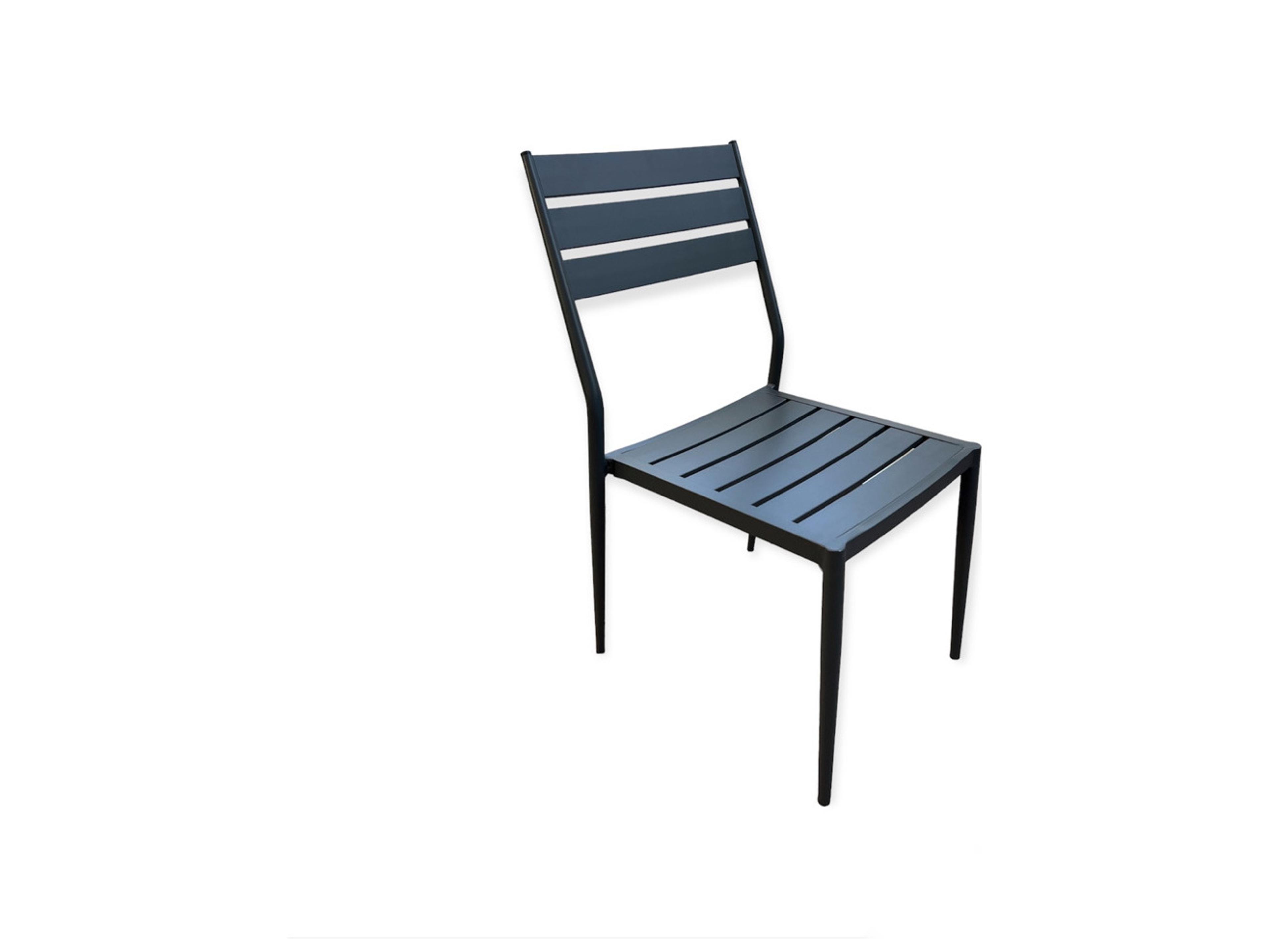 Estela Aluminum Charcoal Dining Side Chair