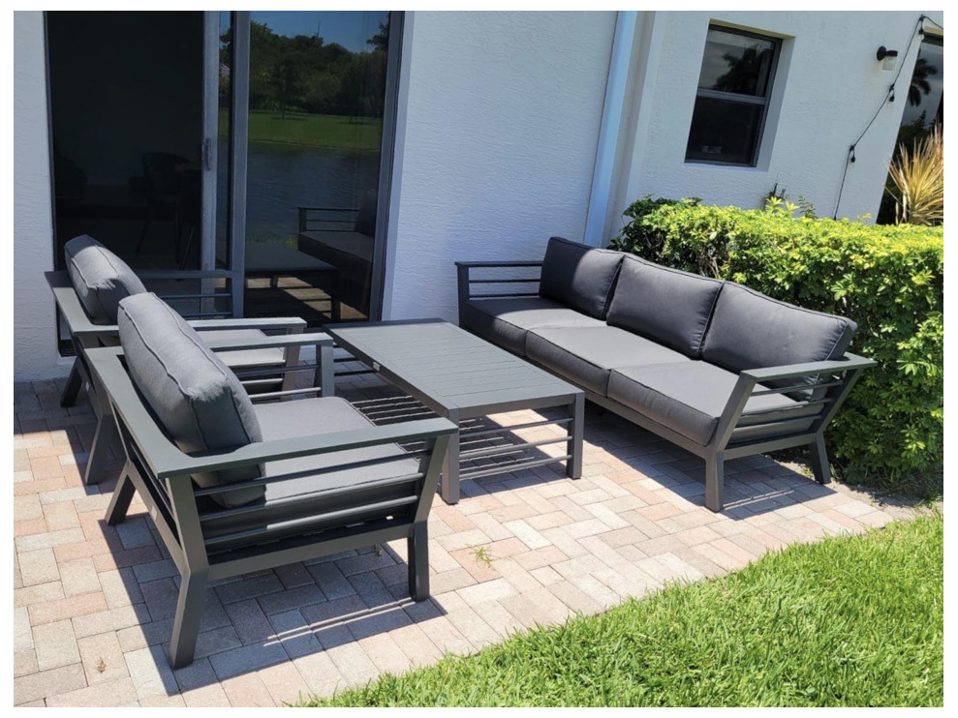 Schnupp Patio Paraiso Cushion Aluminum Charcoal Lounge Set