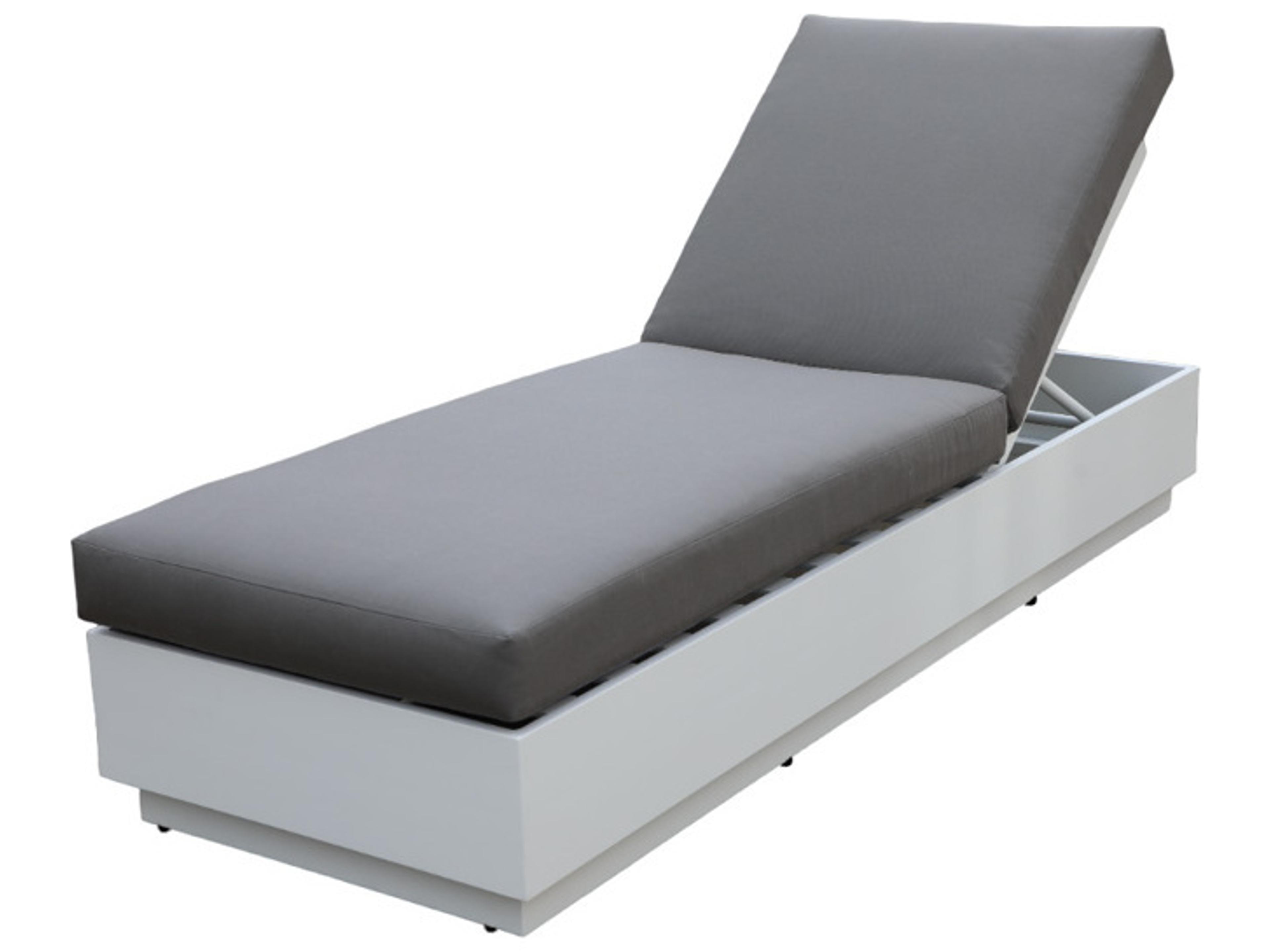 Schnupp Patio Mila Cushion Aluminum White Chaise Lounge