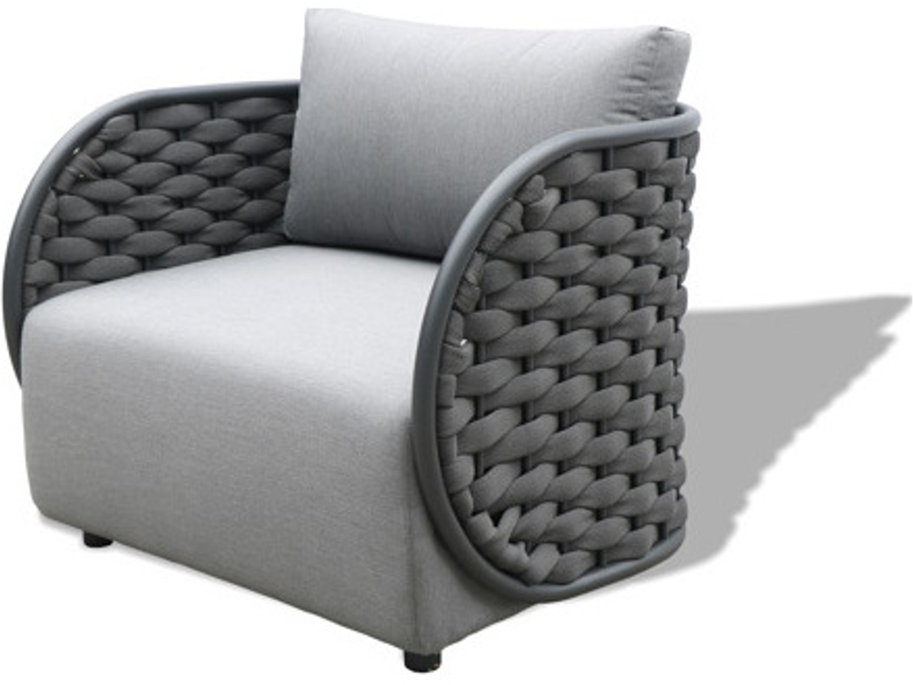 Savannah Cushion Rope Aluminum Charcoal Lounge Chair