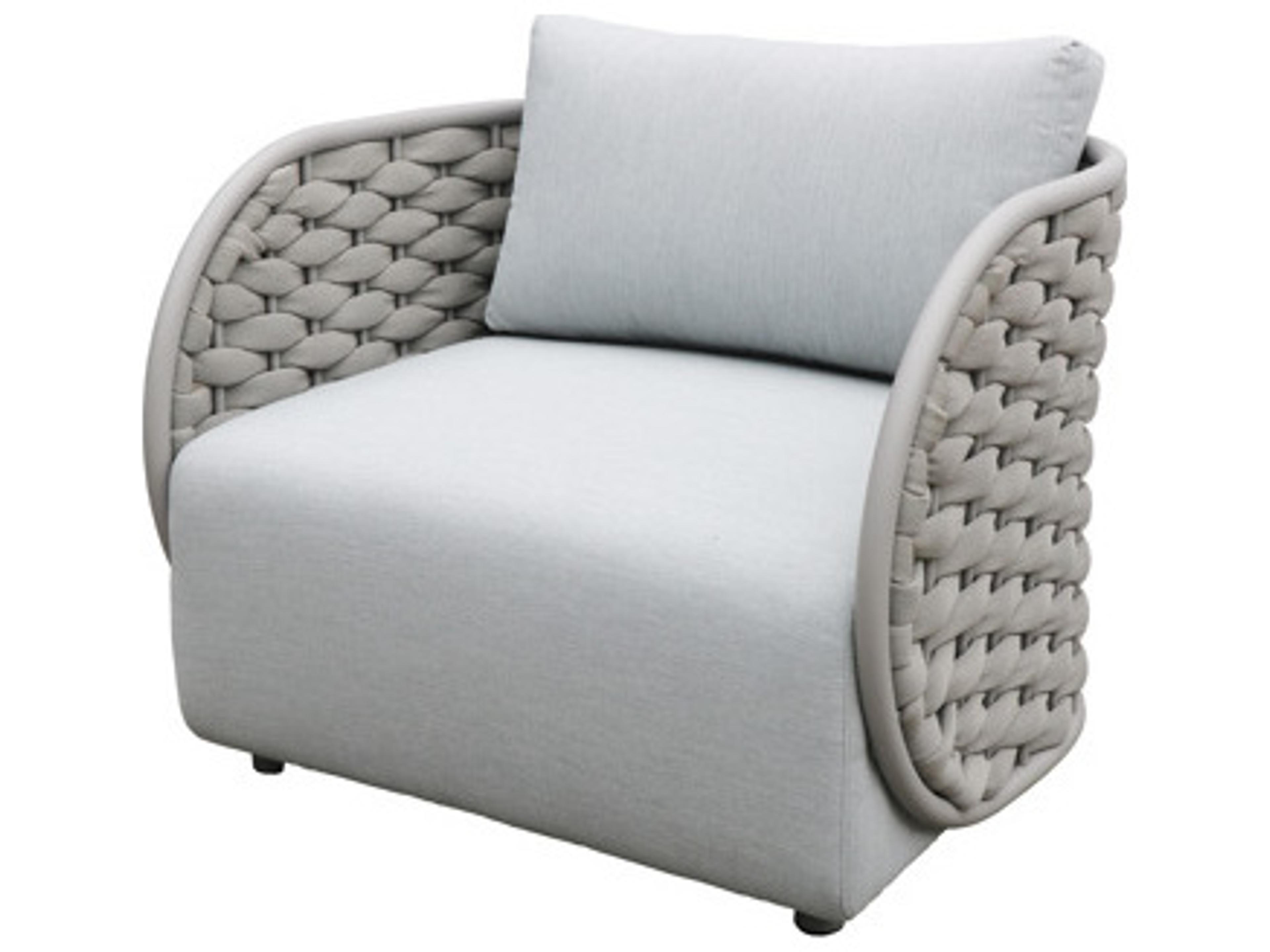Savannah Cushion Rope Aluminum Champagne Lounge Chair